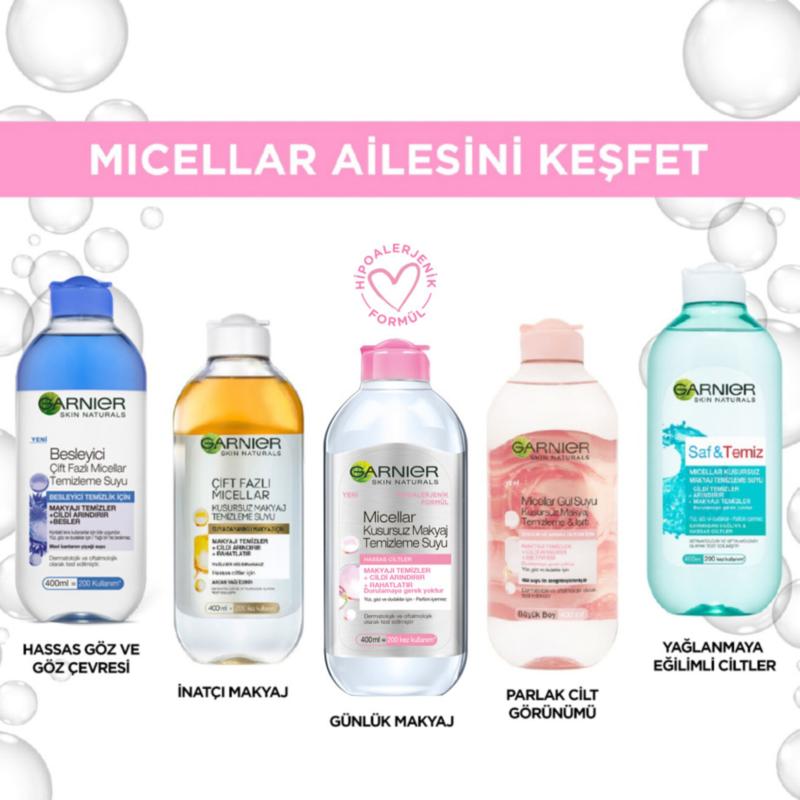 Garnier Micellar Kusursuz Makyaj Temizleme Suyu 400ML - Görsel 5