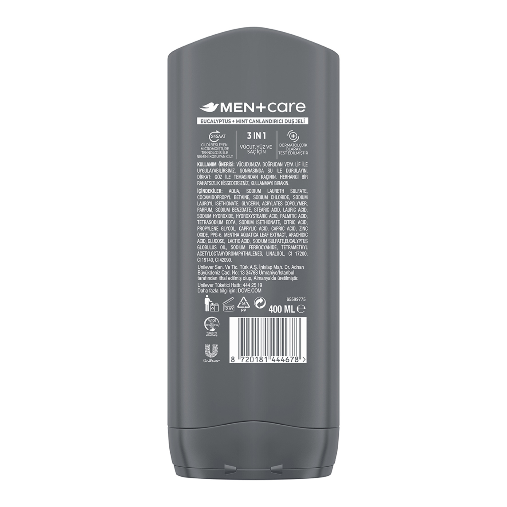 Dove Men +Care Eucalyptus + Mınt Duş Jeli 400 Ml - Görsel 2