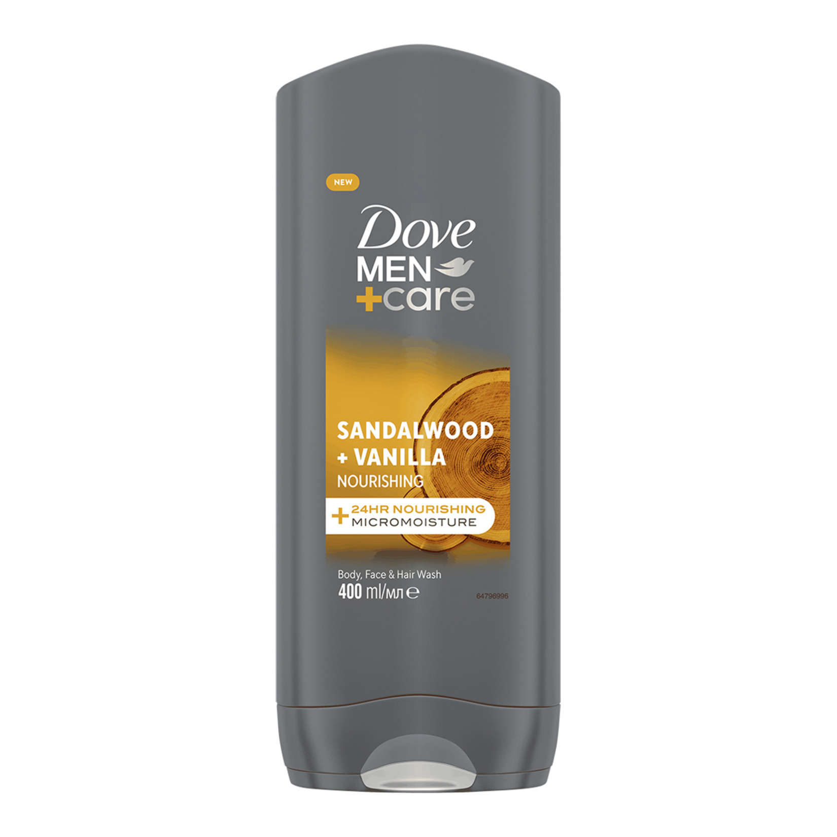 Dove Men +Care Sandalwood + Vanilla Duş Jeli 400 Ml - Görsel 1