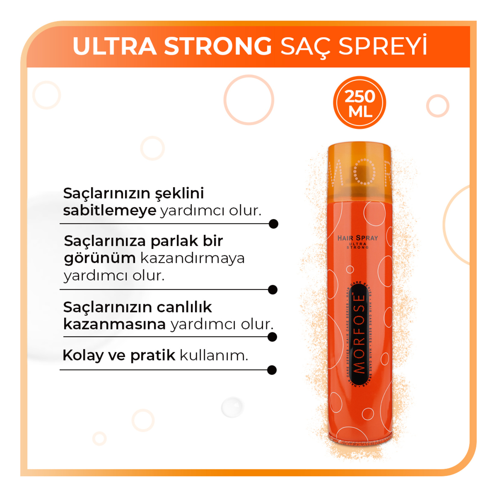 Morfose Ultra Strong Saç Spreyi 250 ml - Görsel 3