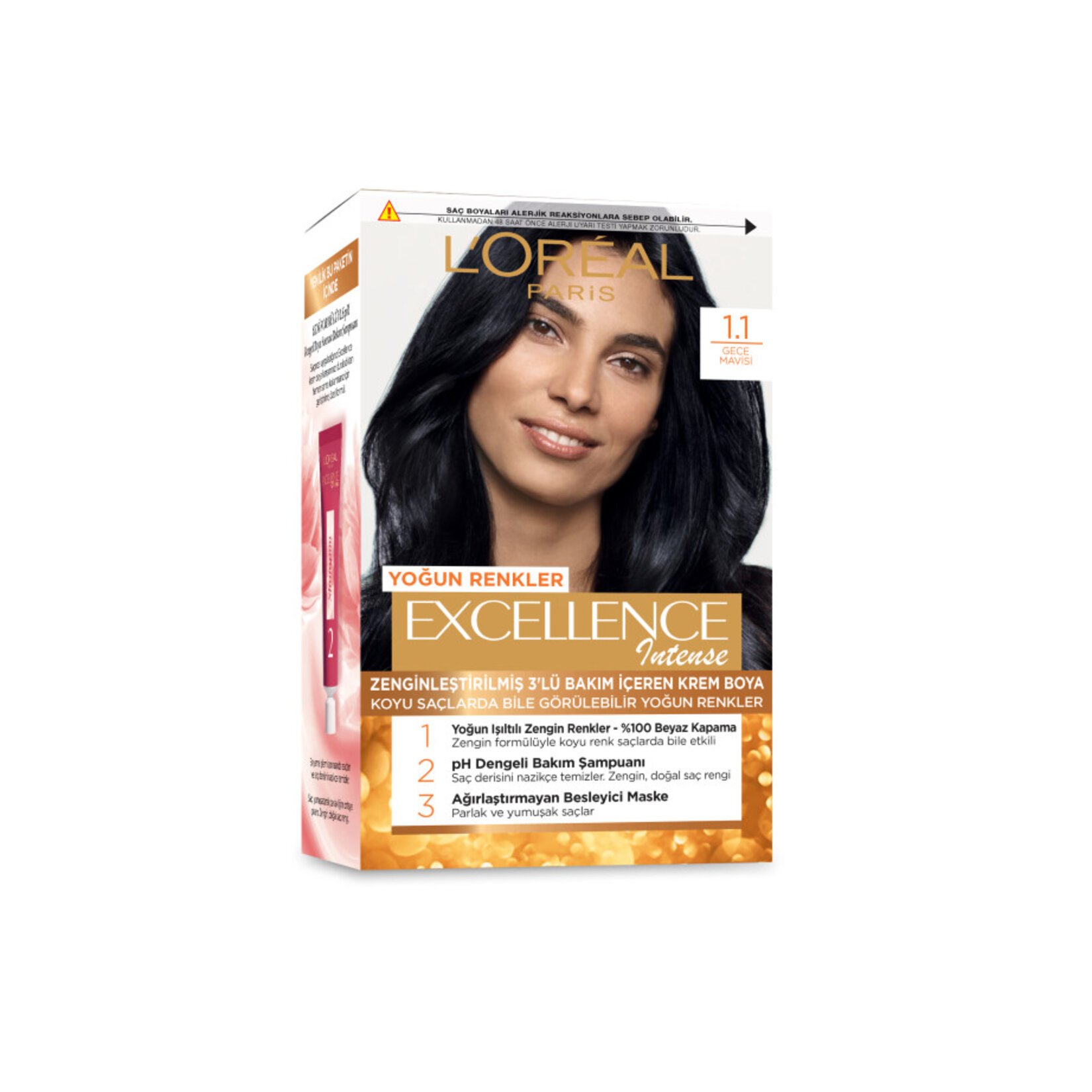 Excellence Intense Saç Boyası - 1.1 Gece Mavisi 192 Ml - Görsel 1