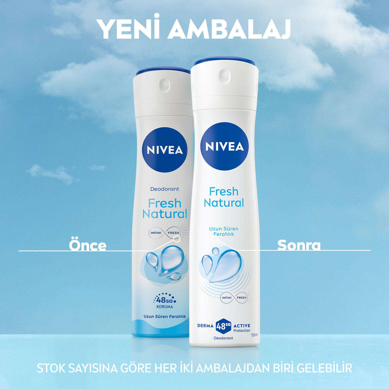 NIVEA Kadın Sprey Deodorant Fresh Natural 150 Ml - Görsel 2