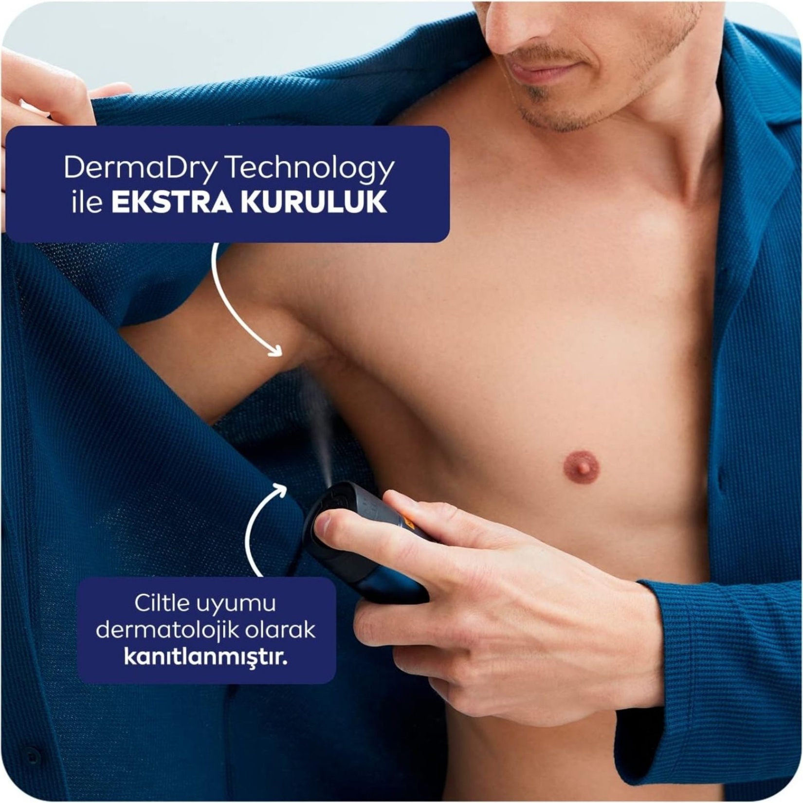 NIVEA MEN Erkek Sprey Deodorant Derma Control Clinical 150 Ml - Görsel 3