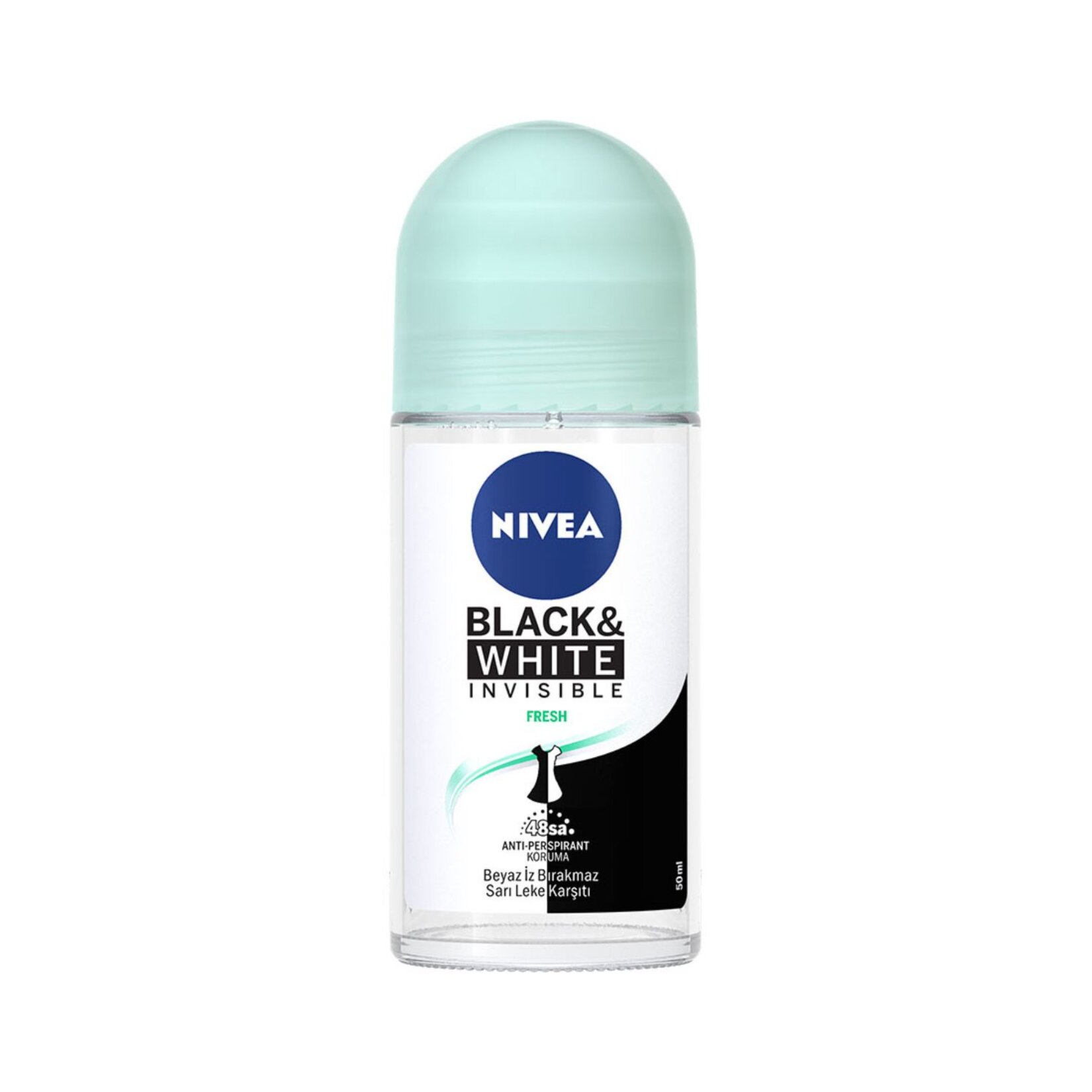 Nivea Black&White Fresh Roll-On Deodorant 50 Ml - Kadın - Görsel 1