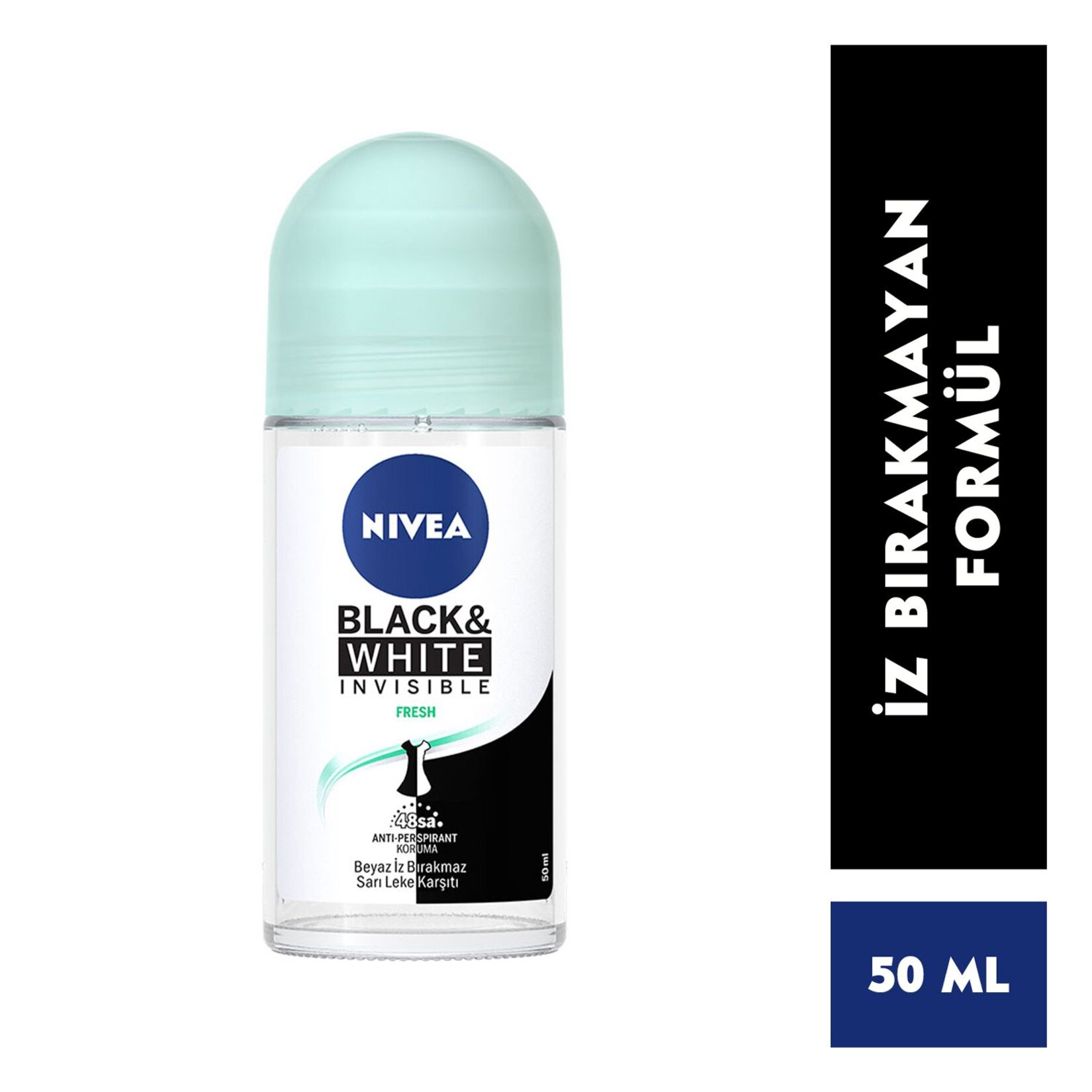Nivea Black&White Fresh Roll-On Deodorant 50 Ml - Kadın - Görsel 2