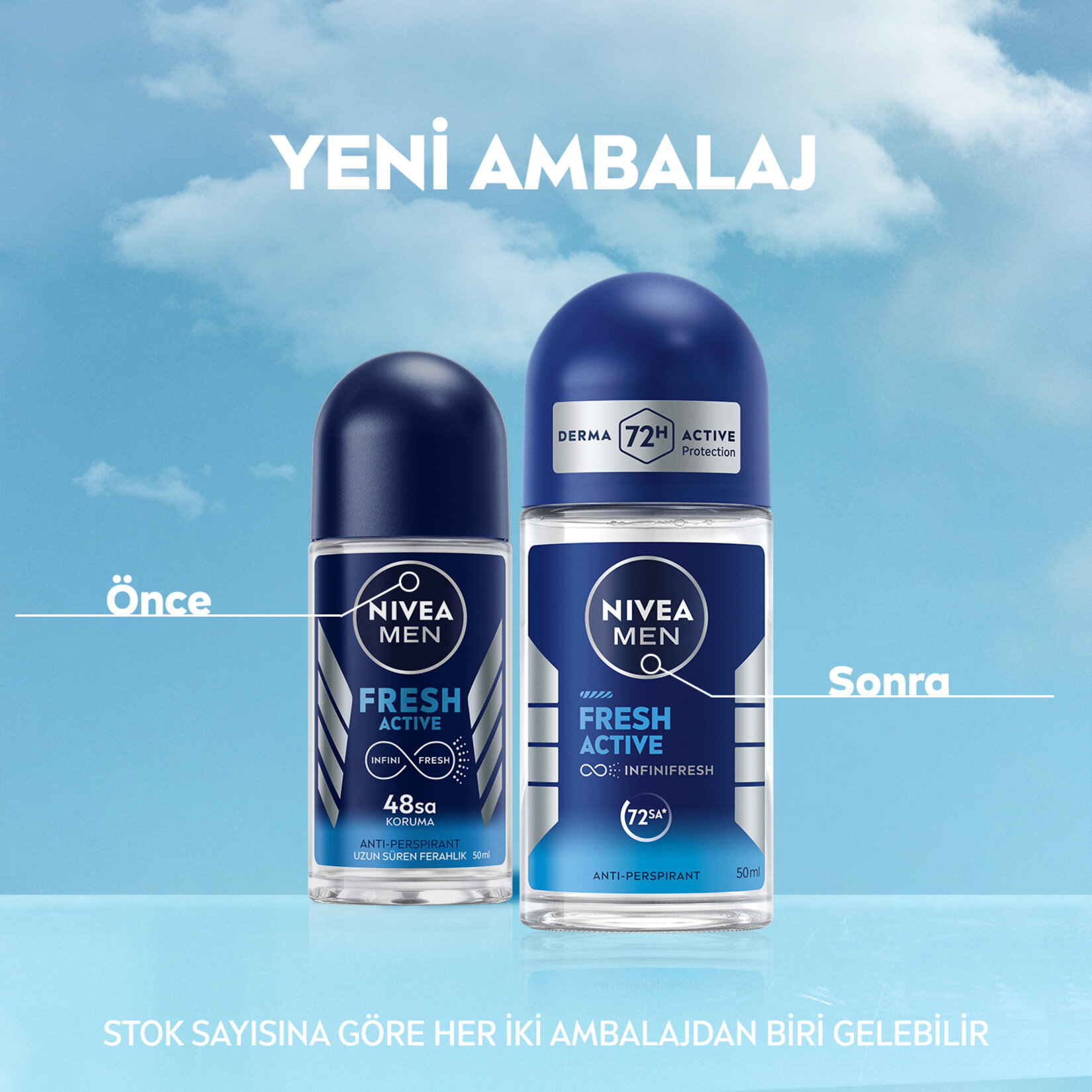 NIVEA MEN Erkek Roll-on Deodorant Fresh Active 72 Saat Anti-perspirant Koruma 50ml - Görsel 2