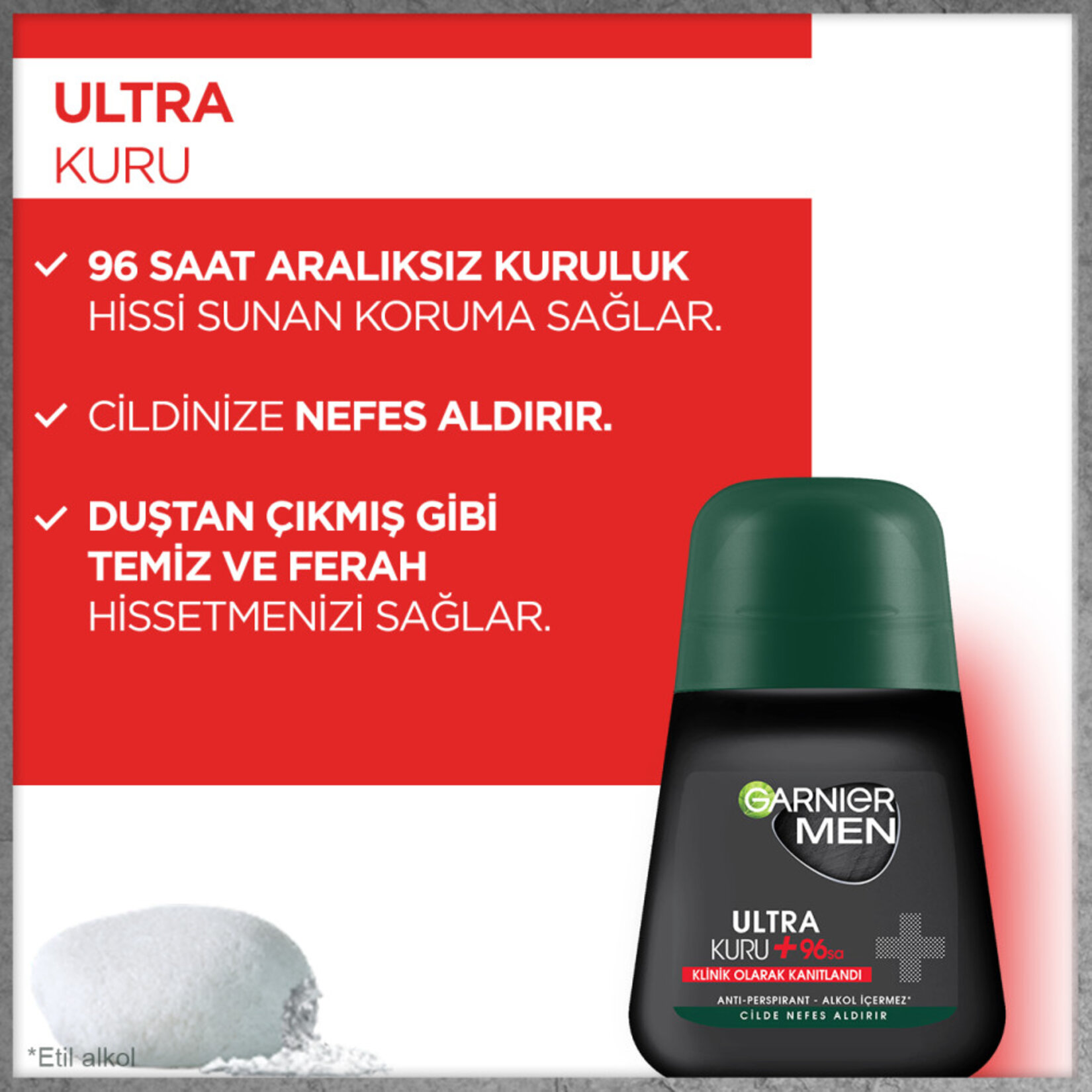 Garnier Men Ultra Kuru Roll-on Deodorant - Görsel 3