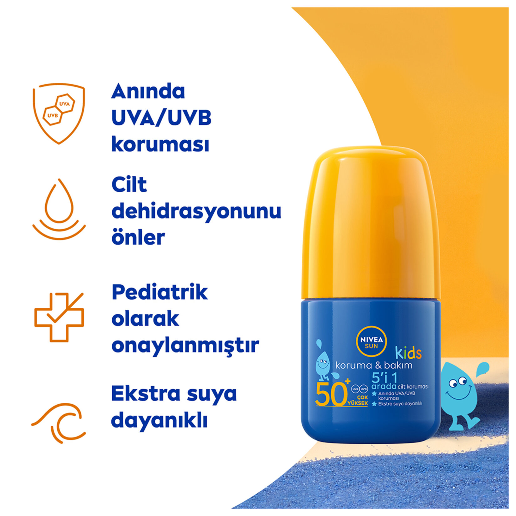 Nivea Sun Çocuklar İçin Koruma & Bakım Sağlayan Roll On SPF 50+ 50 ml - Görsel 5
