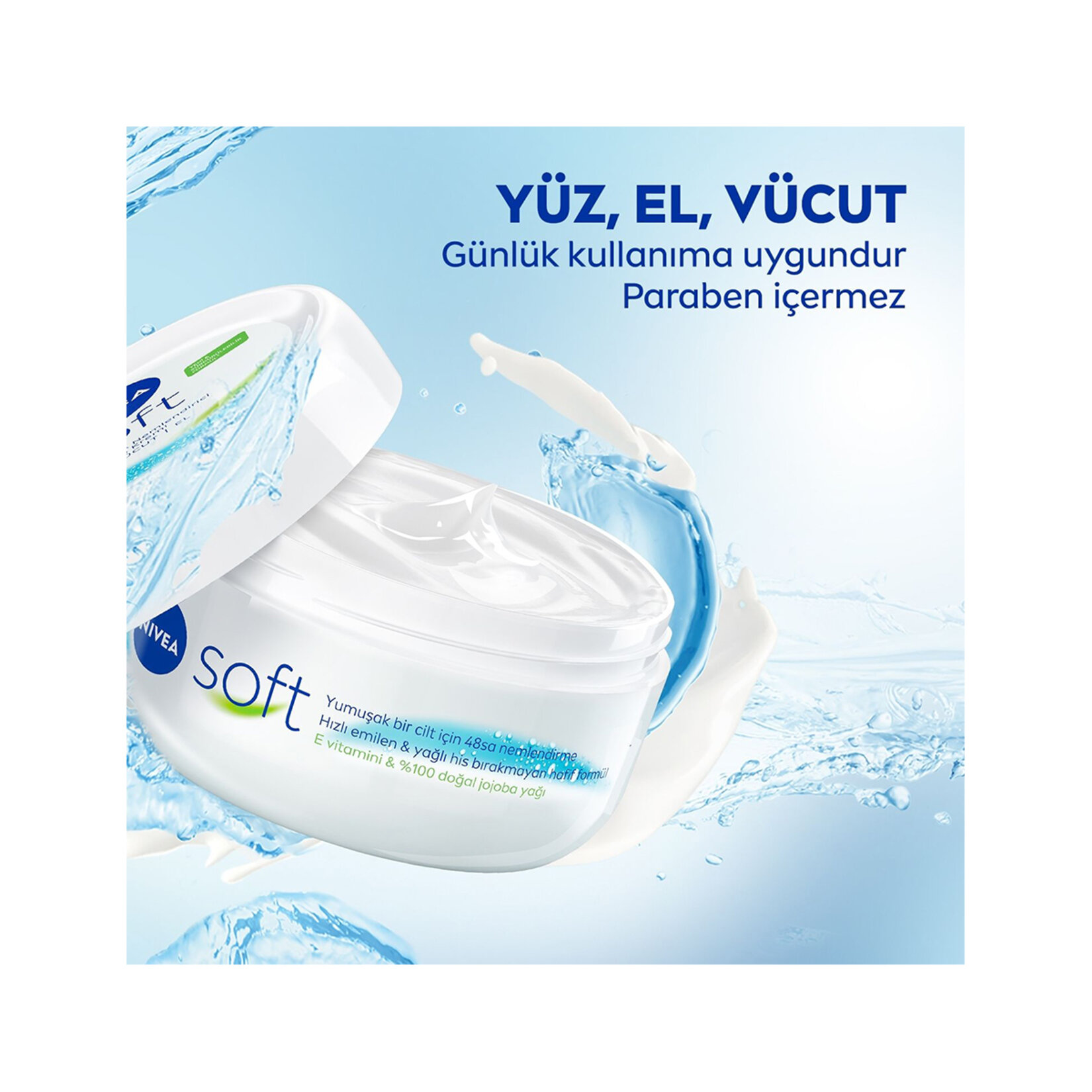 NIVEA Soft Nemlendirici El, Yüz ve Vücut Bakım Kremi 300 Ml - Görsel 4