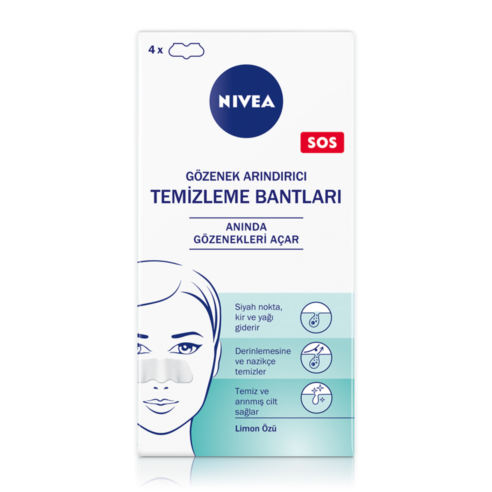 NIVEA Siyah Nokta ve Gözenek Arındırıcı Burun Bandı, 4 Adet - Görsel 1