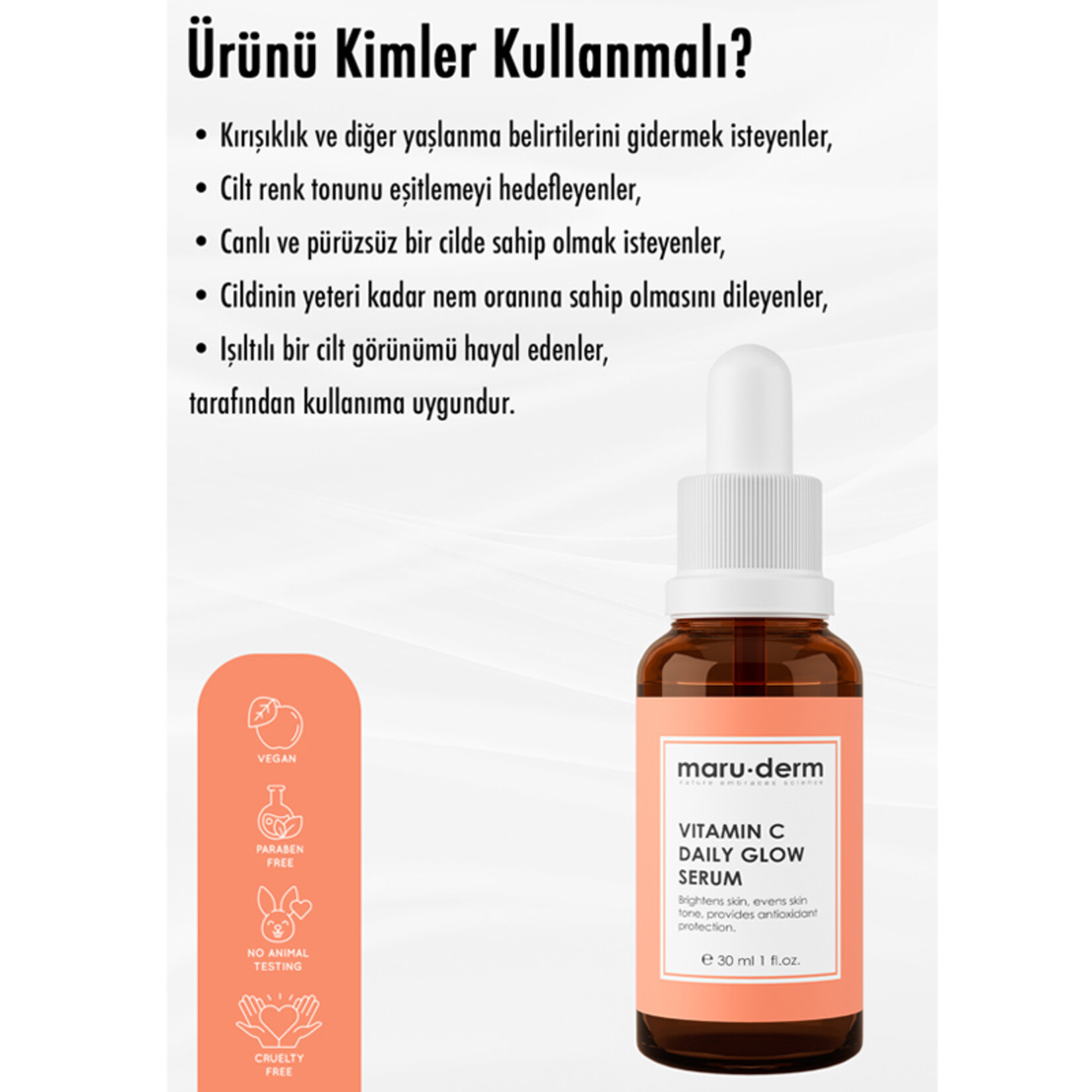 Maruderm C Vitamini Aydınlatıcı Cilt Bakım Serumu 30 ML - Görsel 3