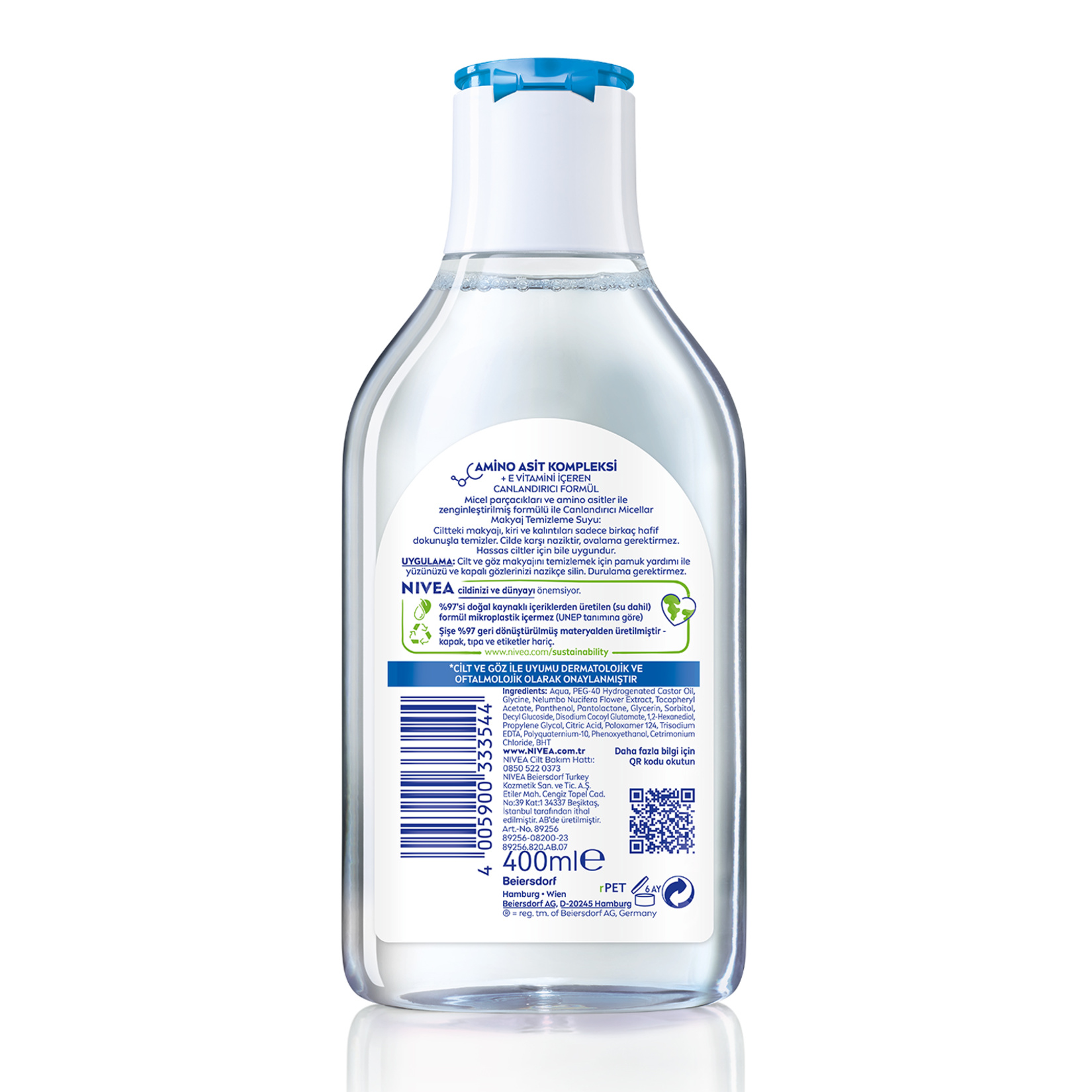 NIVEA Micellar Makyaj Temizleme Suyu Canlandırıcı Yüz,Göz ve Dudak için 400 ml - Görsel 2