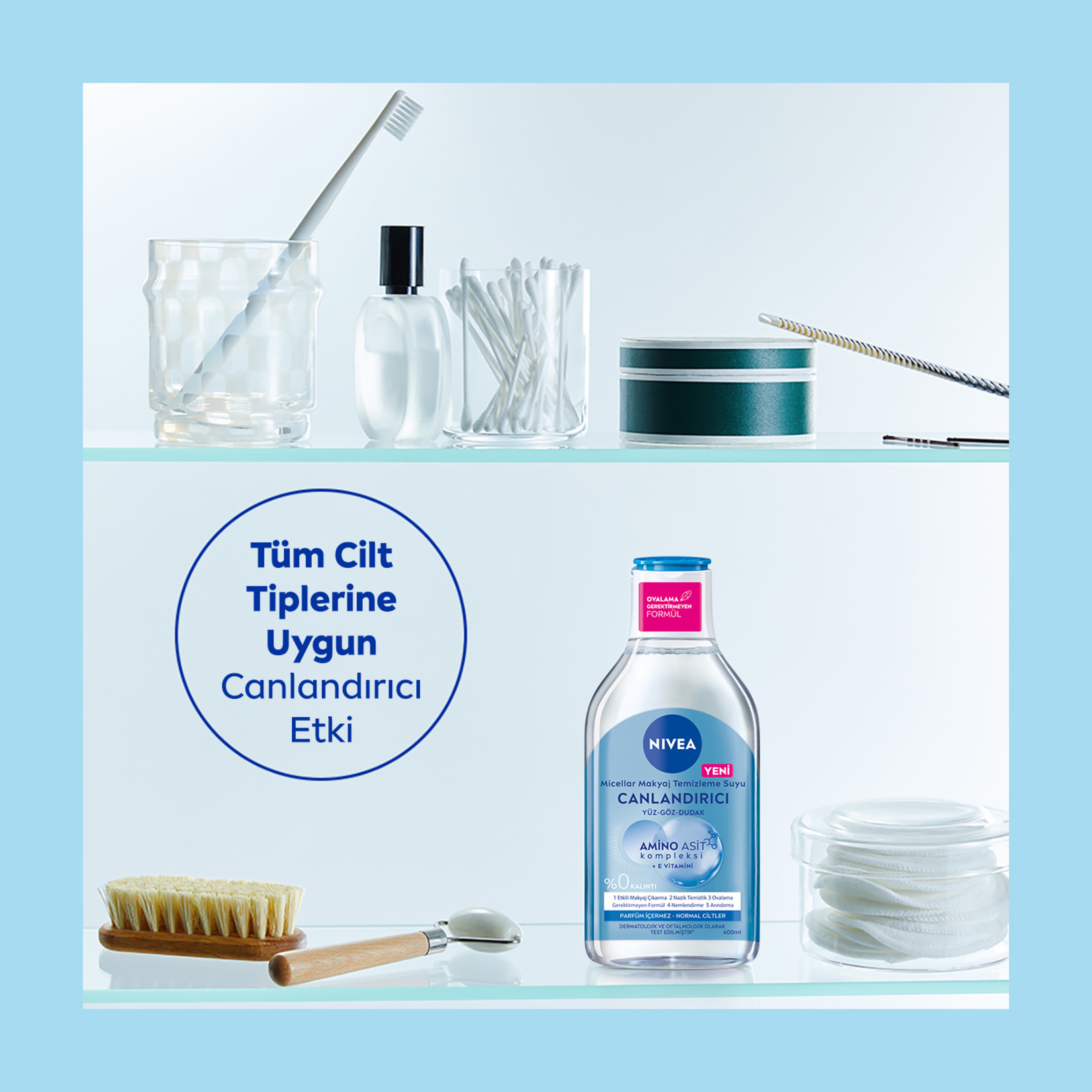 NIVEA Micellar Makyaj Temizleme Suyu Canlandırıcı Yüz,Göz ve Dudak için 400 ml - Görsel 5