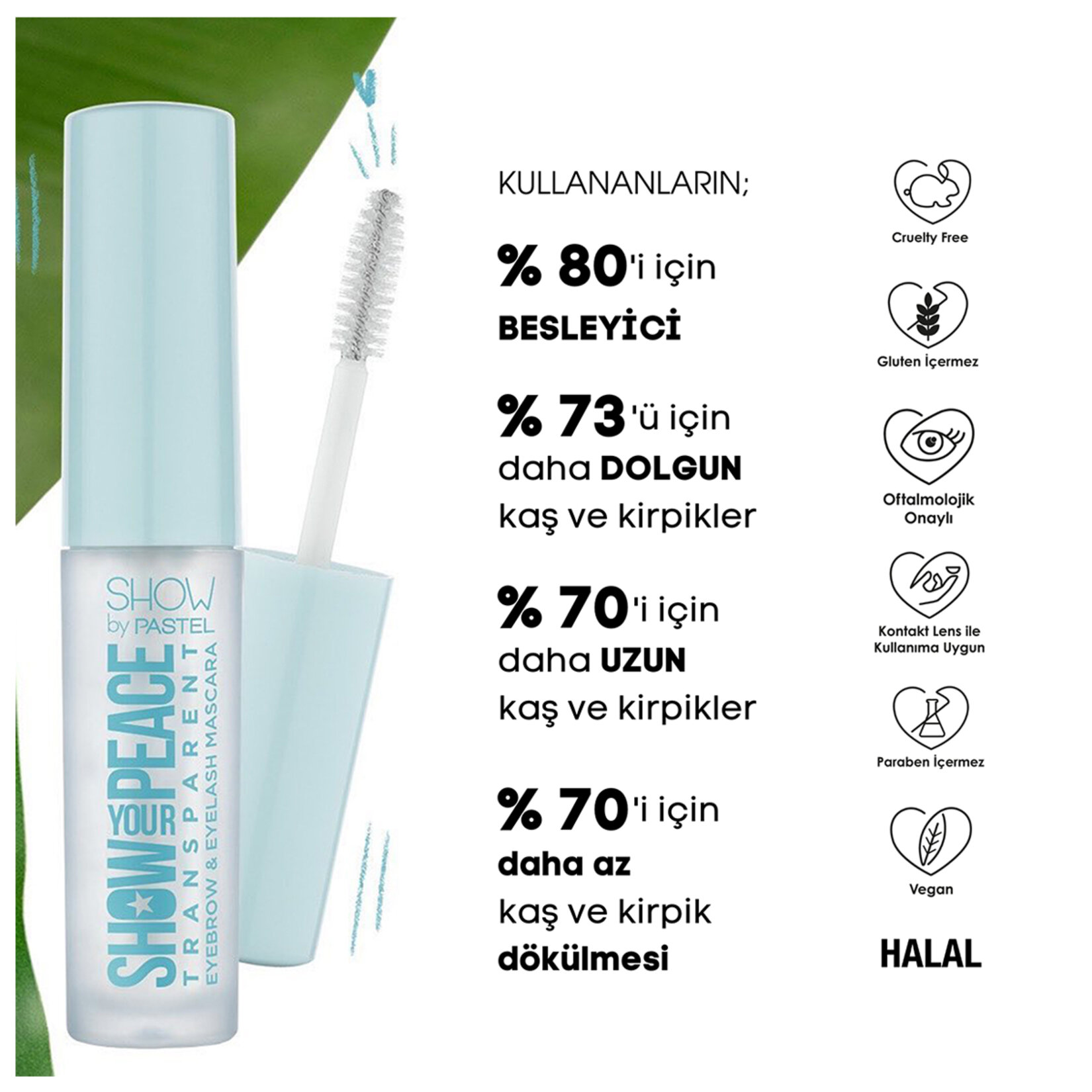 Show By Pastel Show Your Peace Transparent Eyebrow & Eyelash Mascara - Transparan Kaş Ve Kirpik Maskarası - Görsel 5