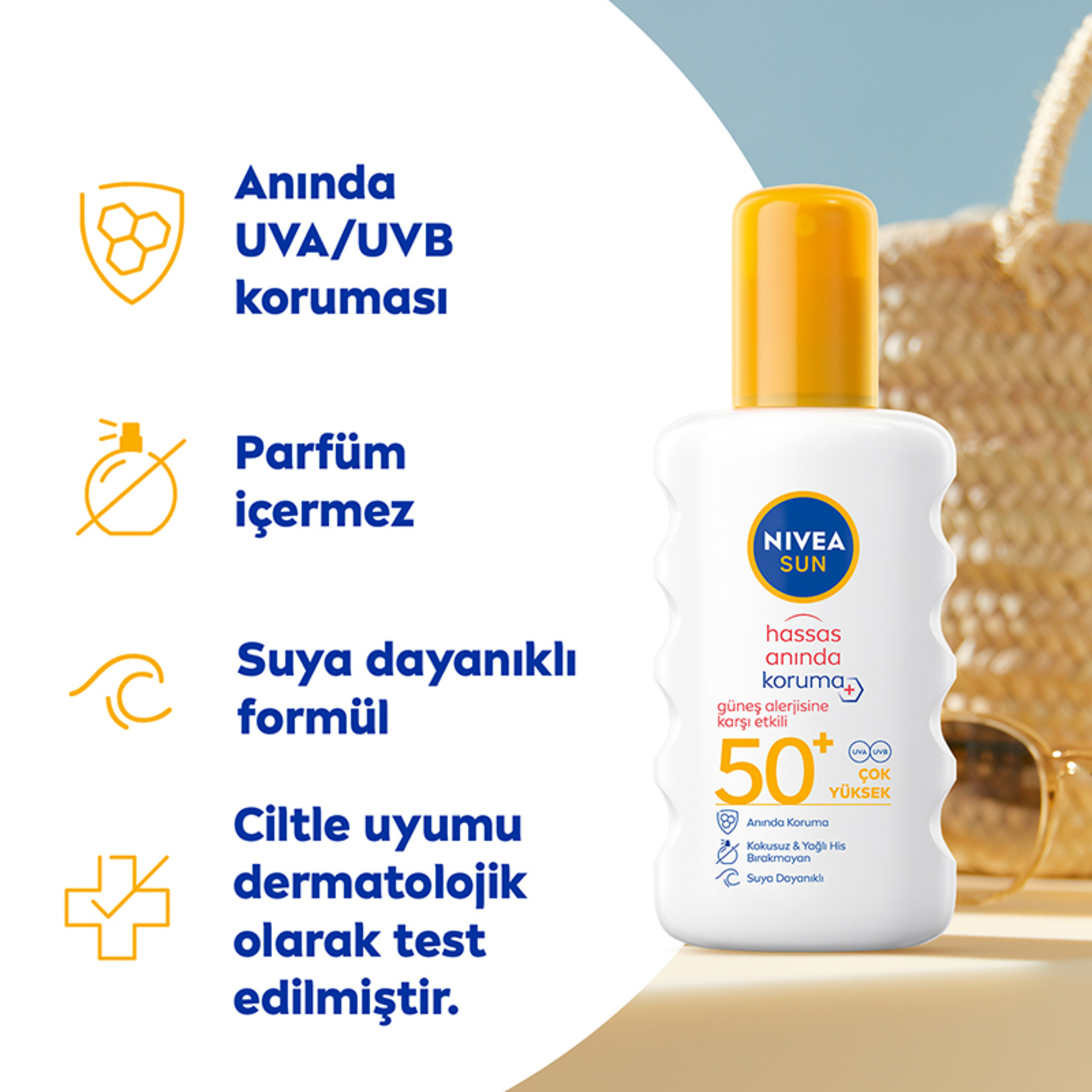 NIVEA SUN SPF50 Hassas Ciltler İçin Güneş Koruyucu Sprey 200 Ml - Görsel 3