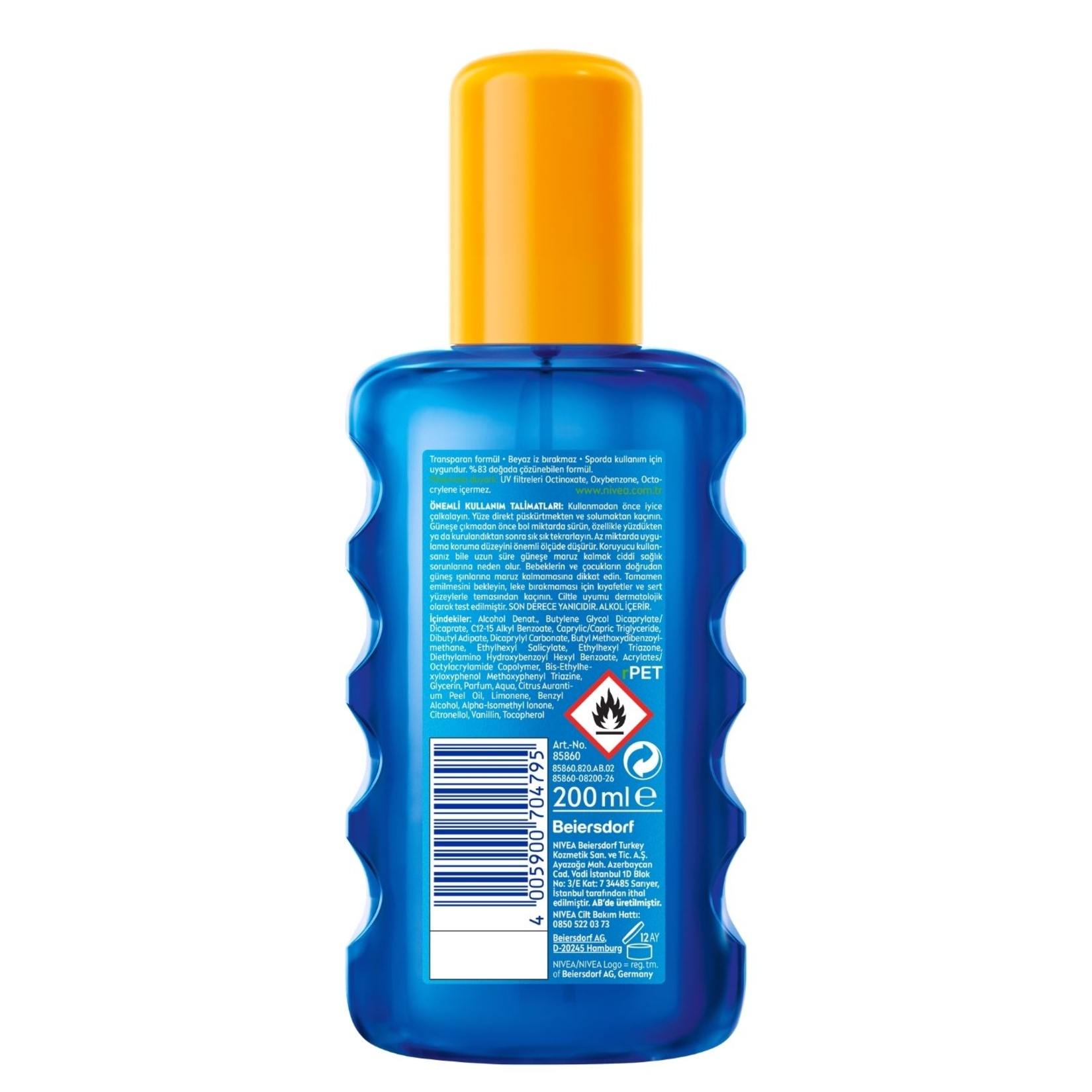 NIVEA SUN SPF50 Güneş Koruyucu ve Ferahlatıcı Transparan Vücut Spreyi 200 Ml - Görsel 2