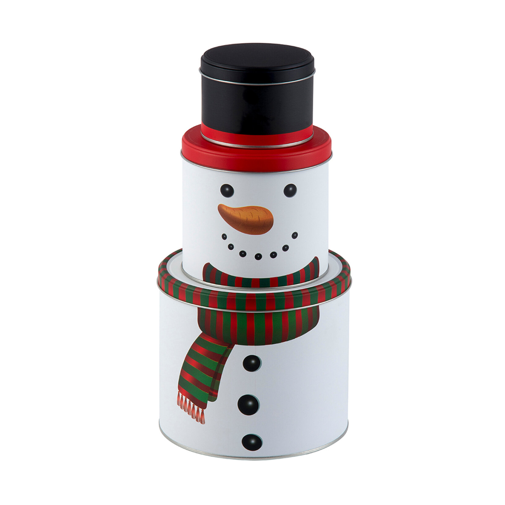 Gampaş 3'lü Yuvarlak Yılbaşı Desen Metal Kutu - Görsel 2