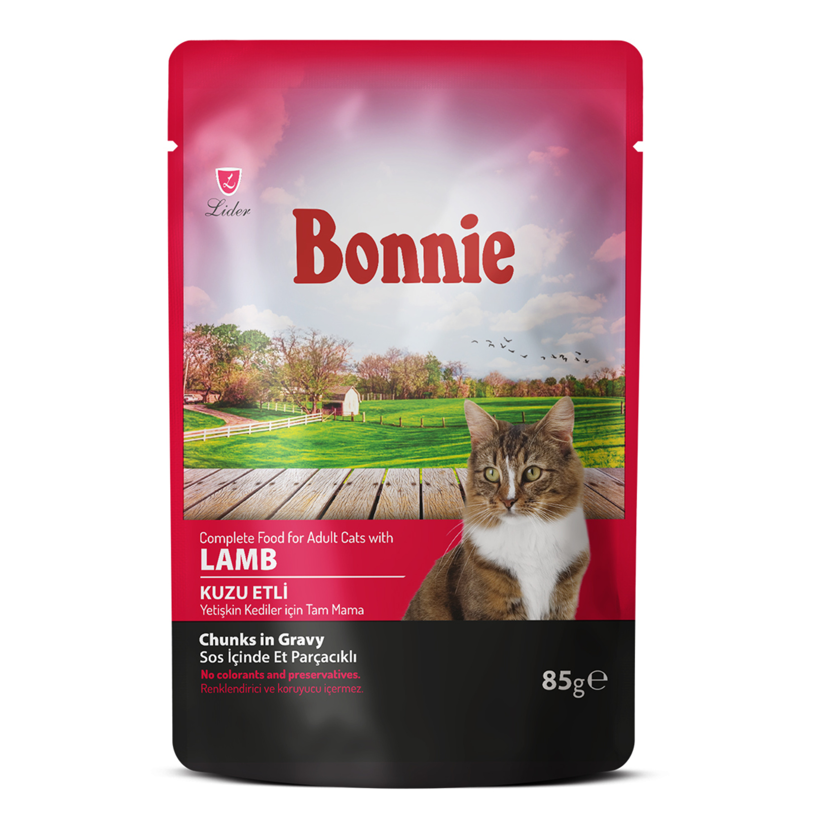 Bonnie Sos İçinde Kuzu Etli Yetişkin Kedi Pouch 85 G - Görsel 1