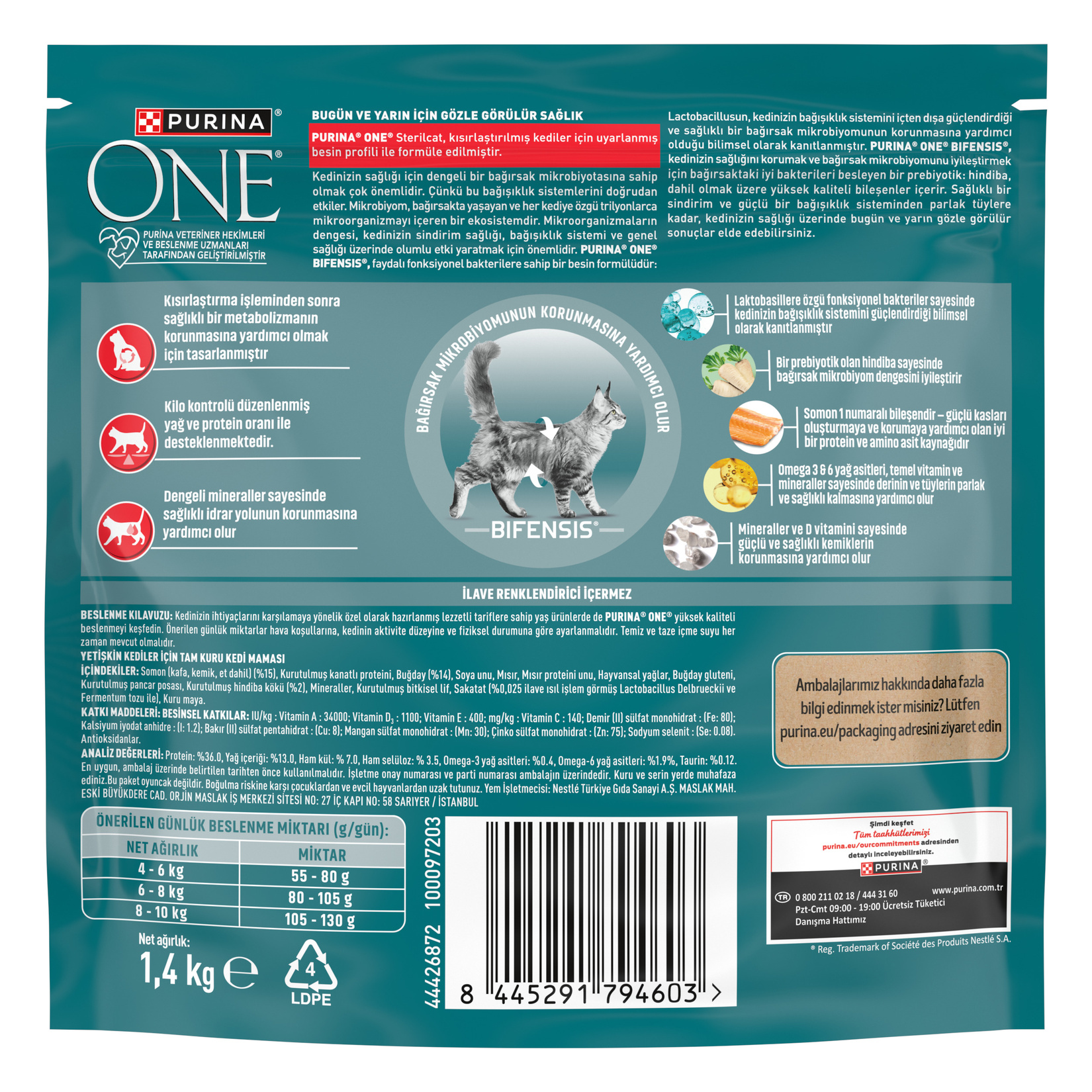 Purina One Sterilcat Somon Kısır Kedi Maması 1.4 Kg - Görsel 2