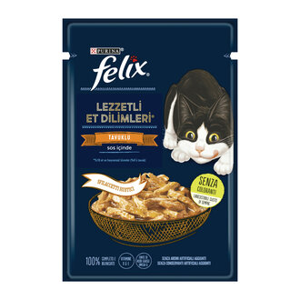 Felix Lezzetli Dilimler Yaş Mama Tavuklu 80 G