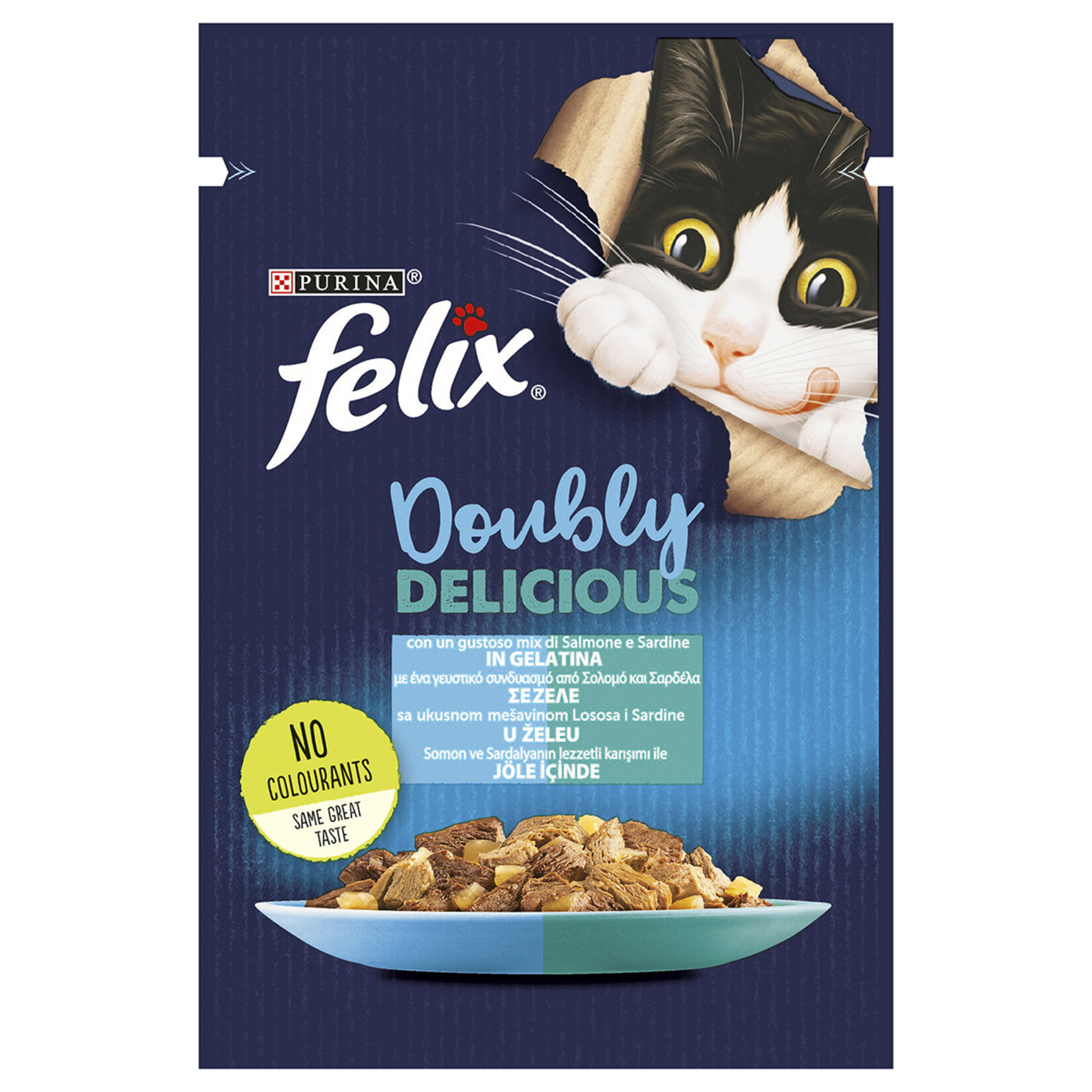 Felix Çifte Lezzet Somon ve Sardalyalı Yaş Kedi Maması Pouch 85 G