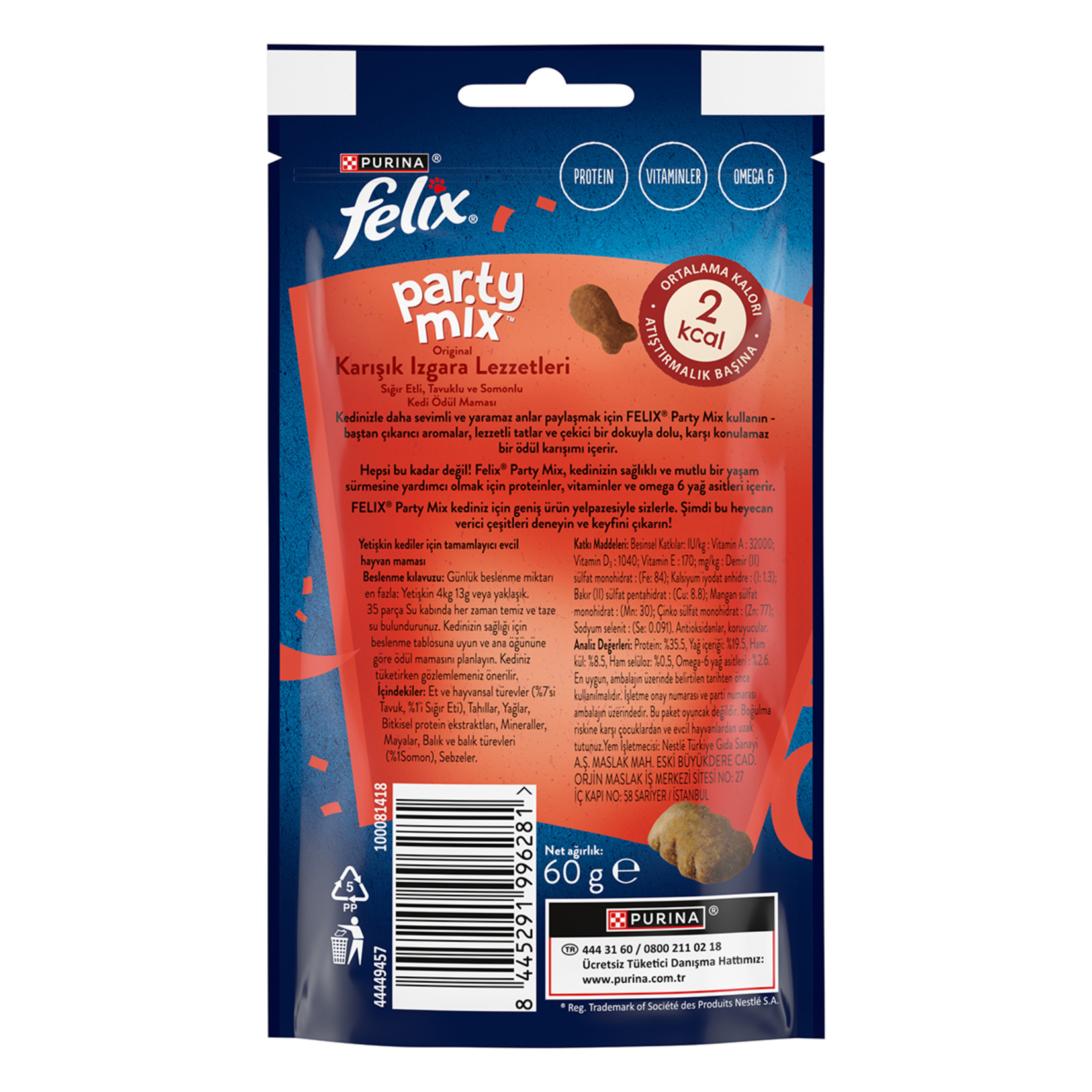 Felix Party Mix Karışık Izgara Kedi Ödül Maması 60 G - Görsel 2