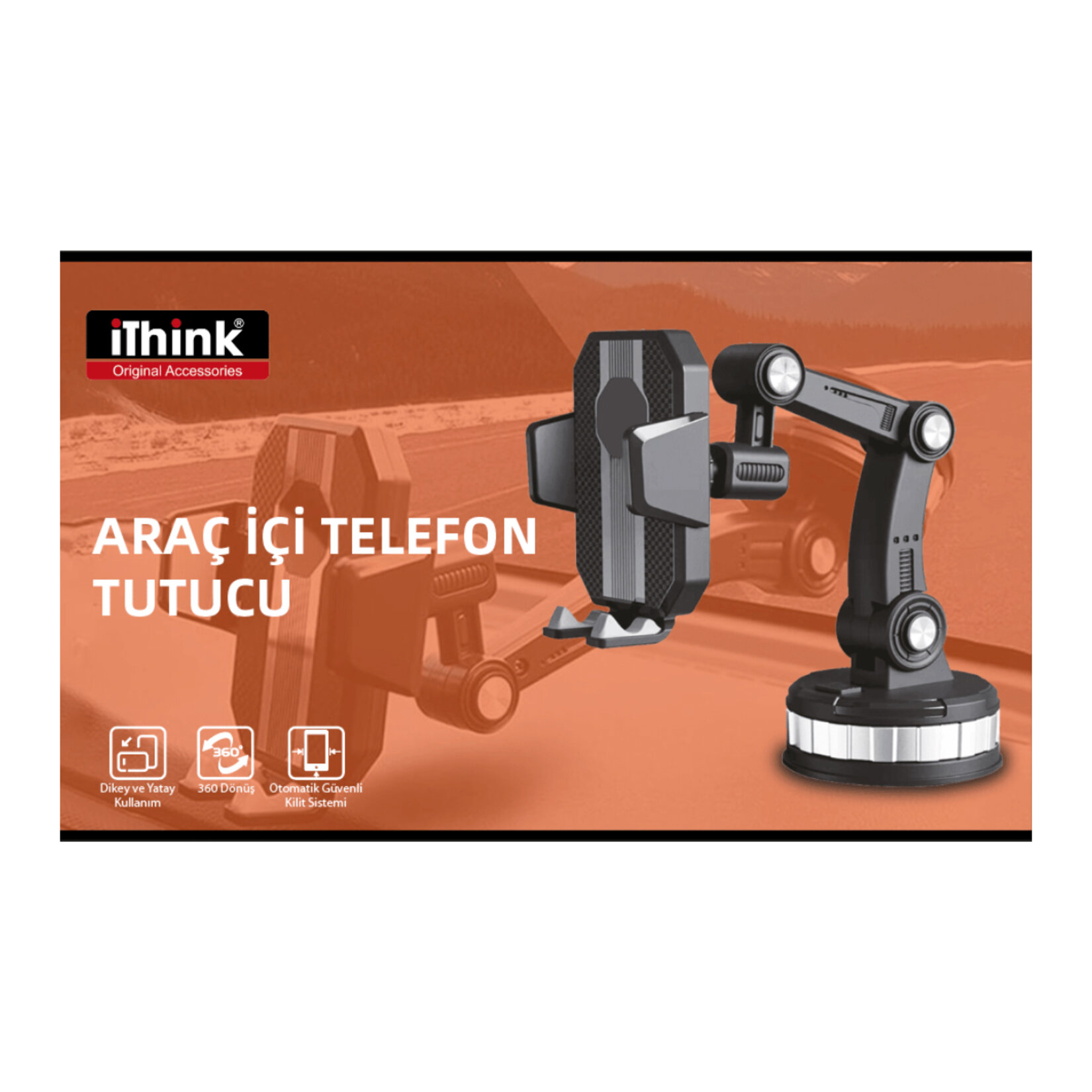 i'think Ayarlanabilir Vantuzlu Telefon Tutucu - Görsel 1