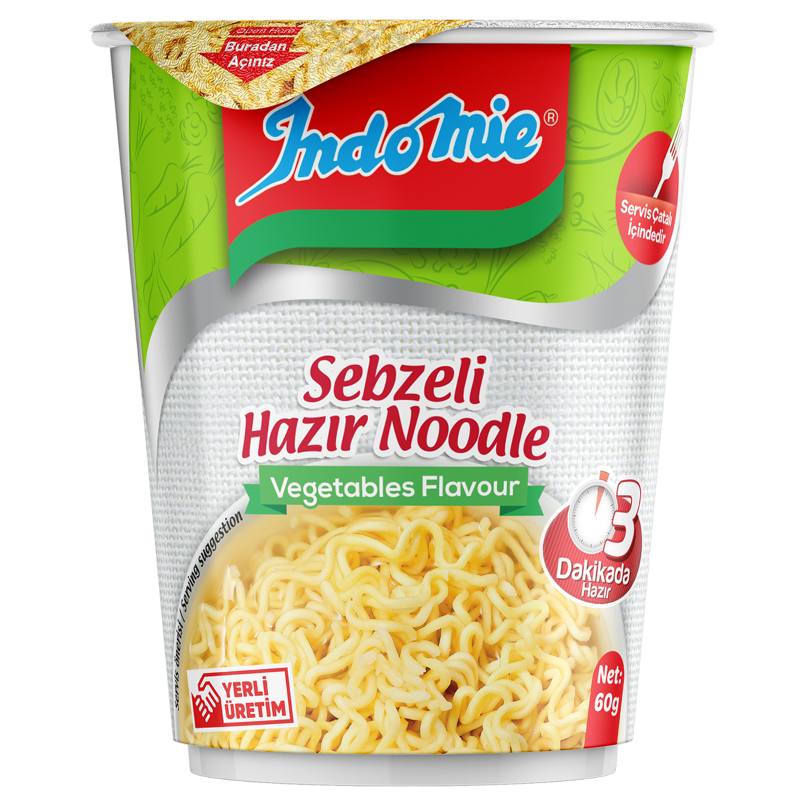 Indomie Sebze Çeşnili Noodle (Bardak) 60 G