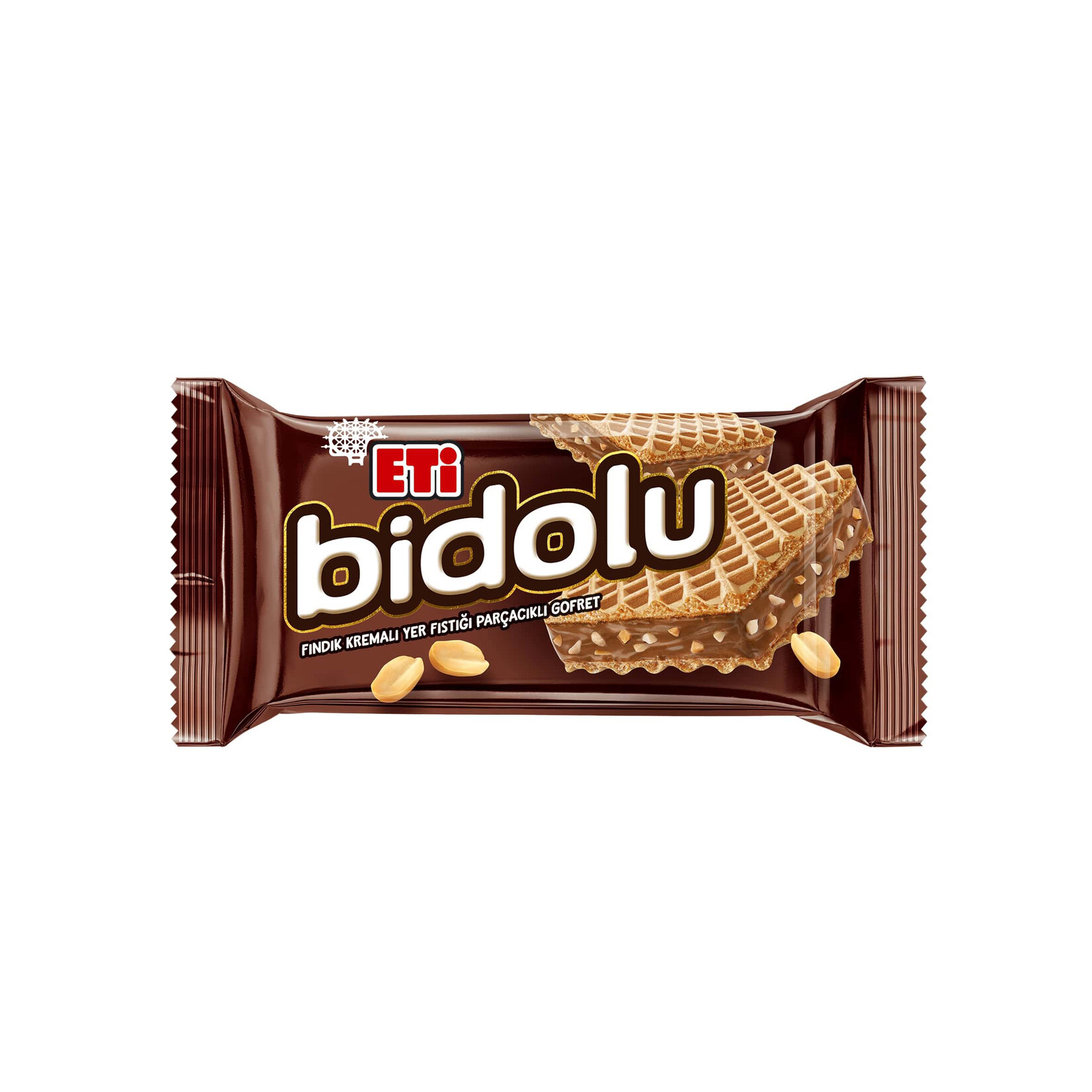 Eti Bidolu Yer Fıstığı Parçacıklı Fındık Kremalı Gofret 36 G
