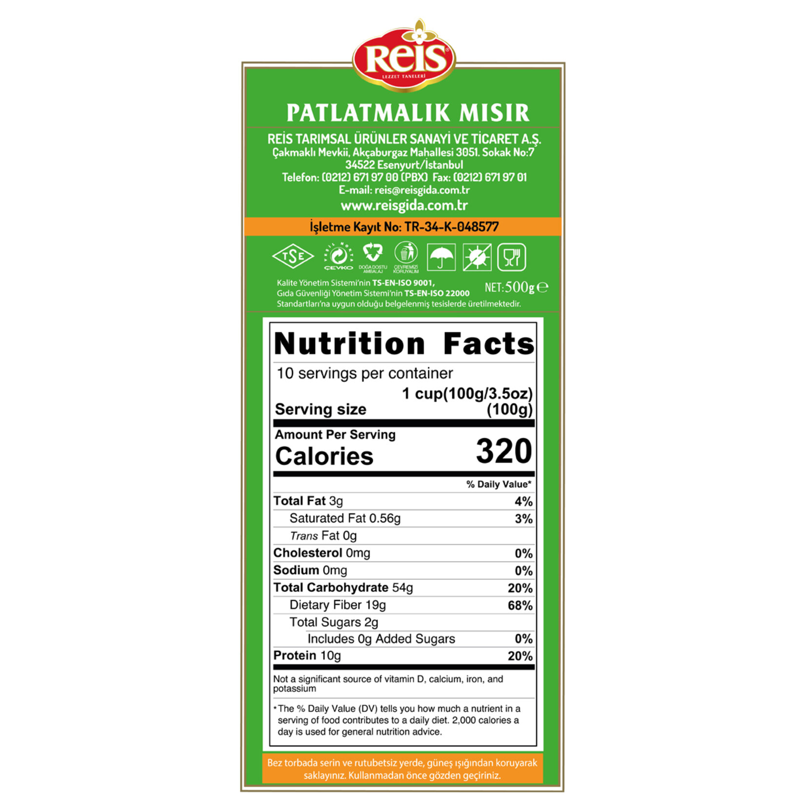 Reis Patlatmalık Mısır 500 G - Görsel 2