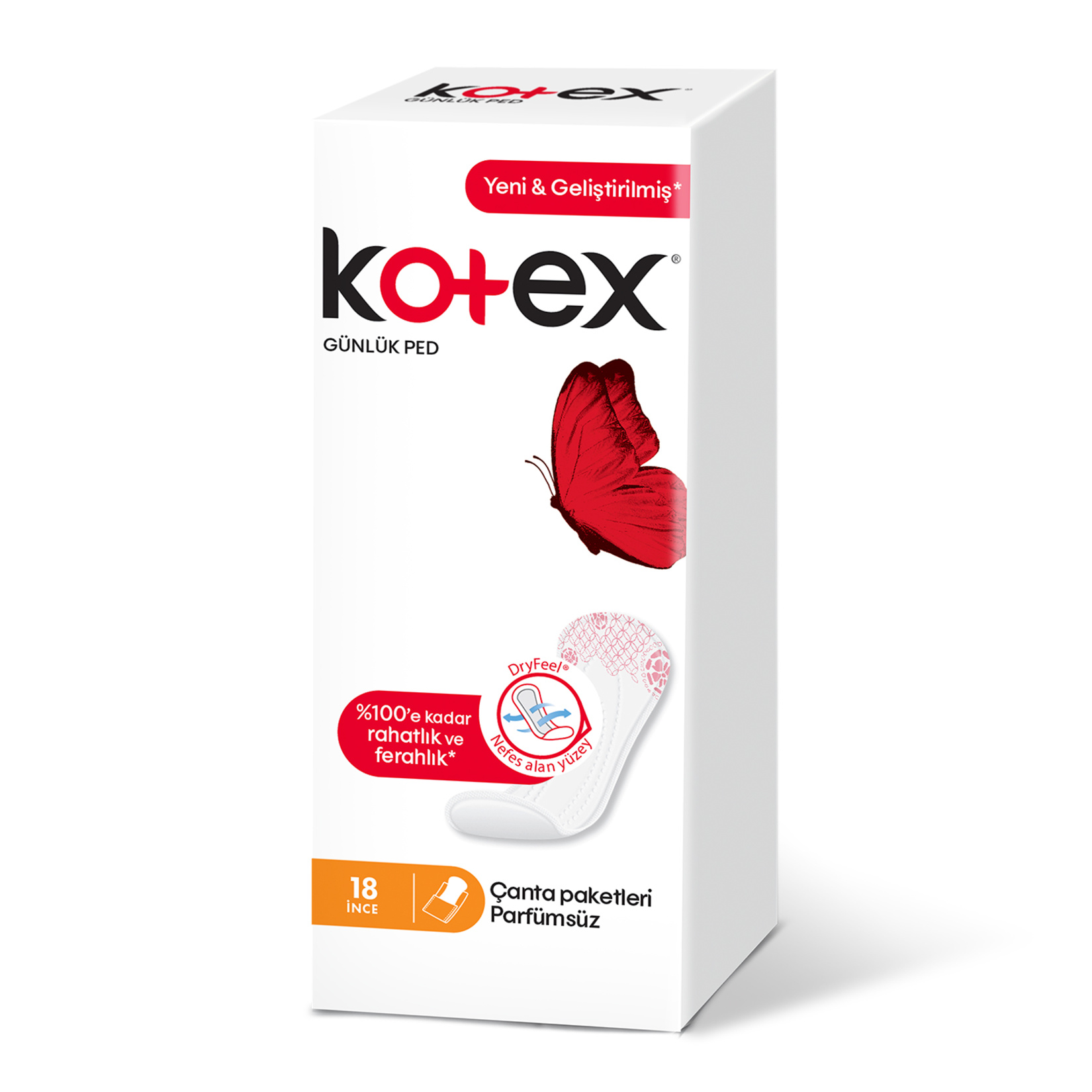Kotex İnce Günlük Parfümsüz 18'li - Görsel 1