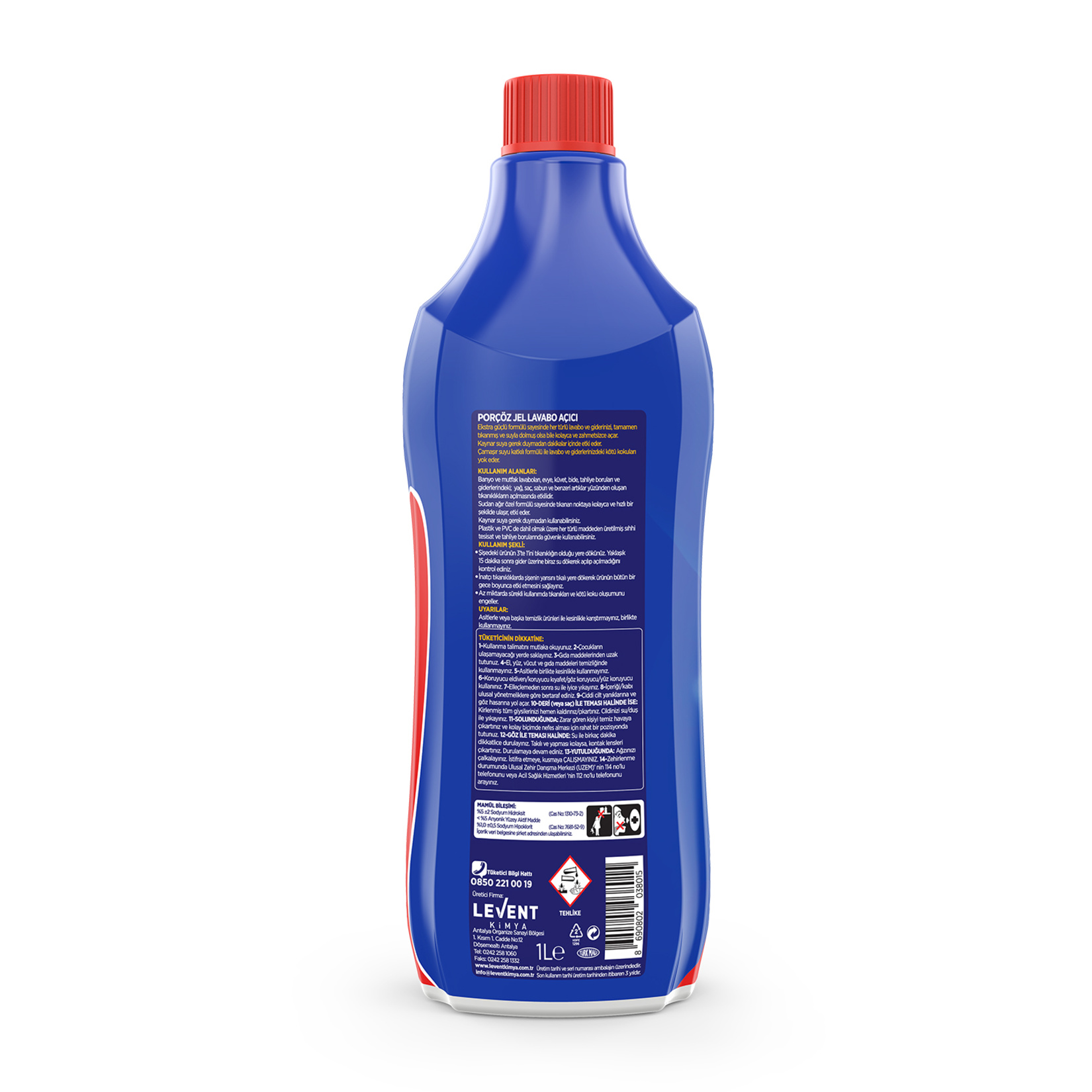 Porçöz Jel Lavabo Açıcı 1 L - Görsel 6