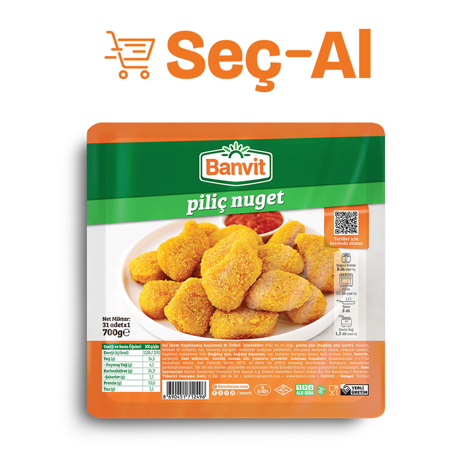 Banvit Piliç Nugget 700 G