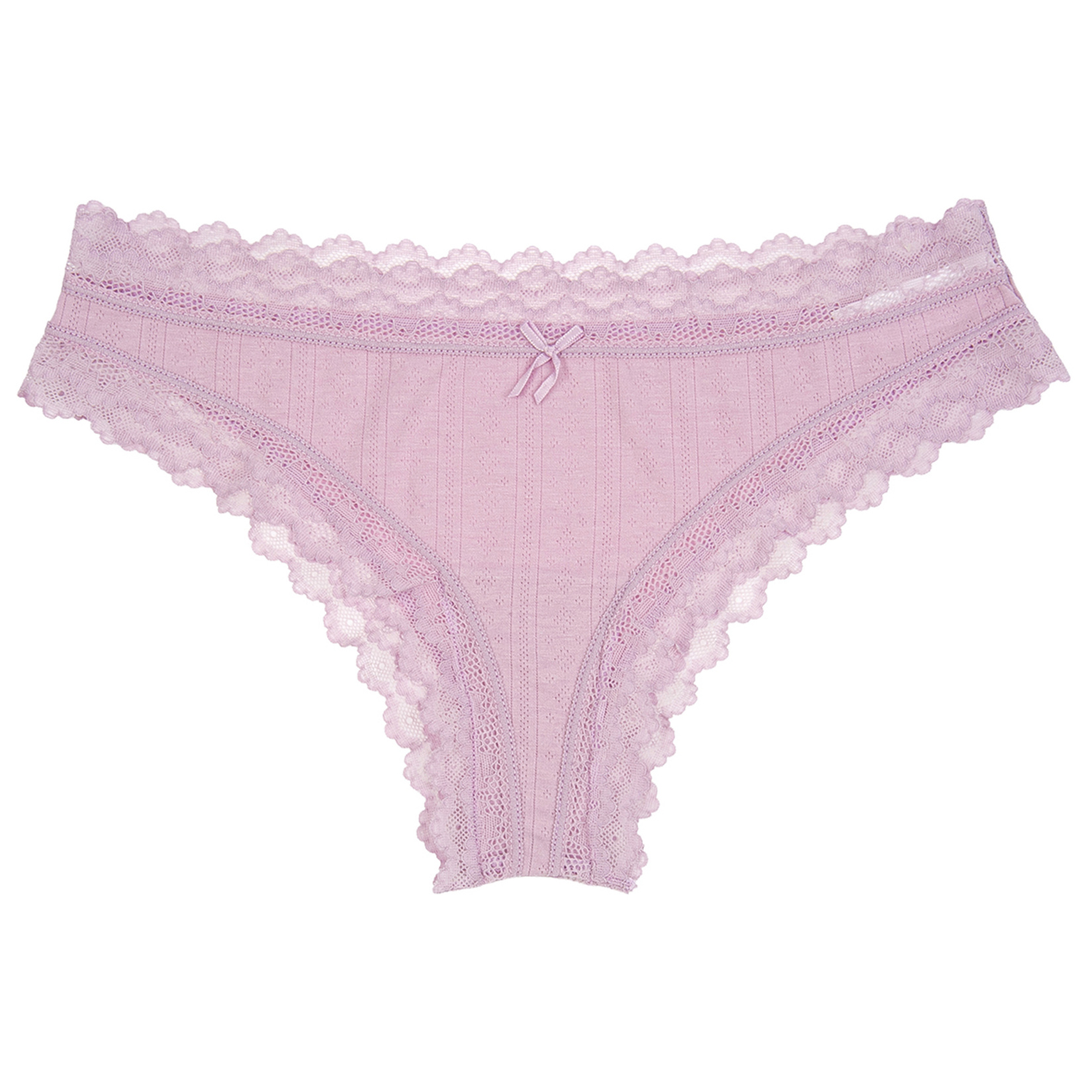Body Pure Dantel Kenarlı Pointelle Brazilian M - Görsel 1