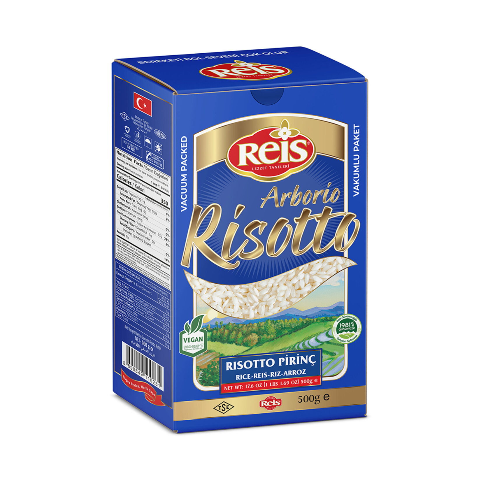 Reis Arborıo Risotto Vakumlu Pirinç 500G
