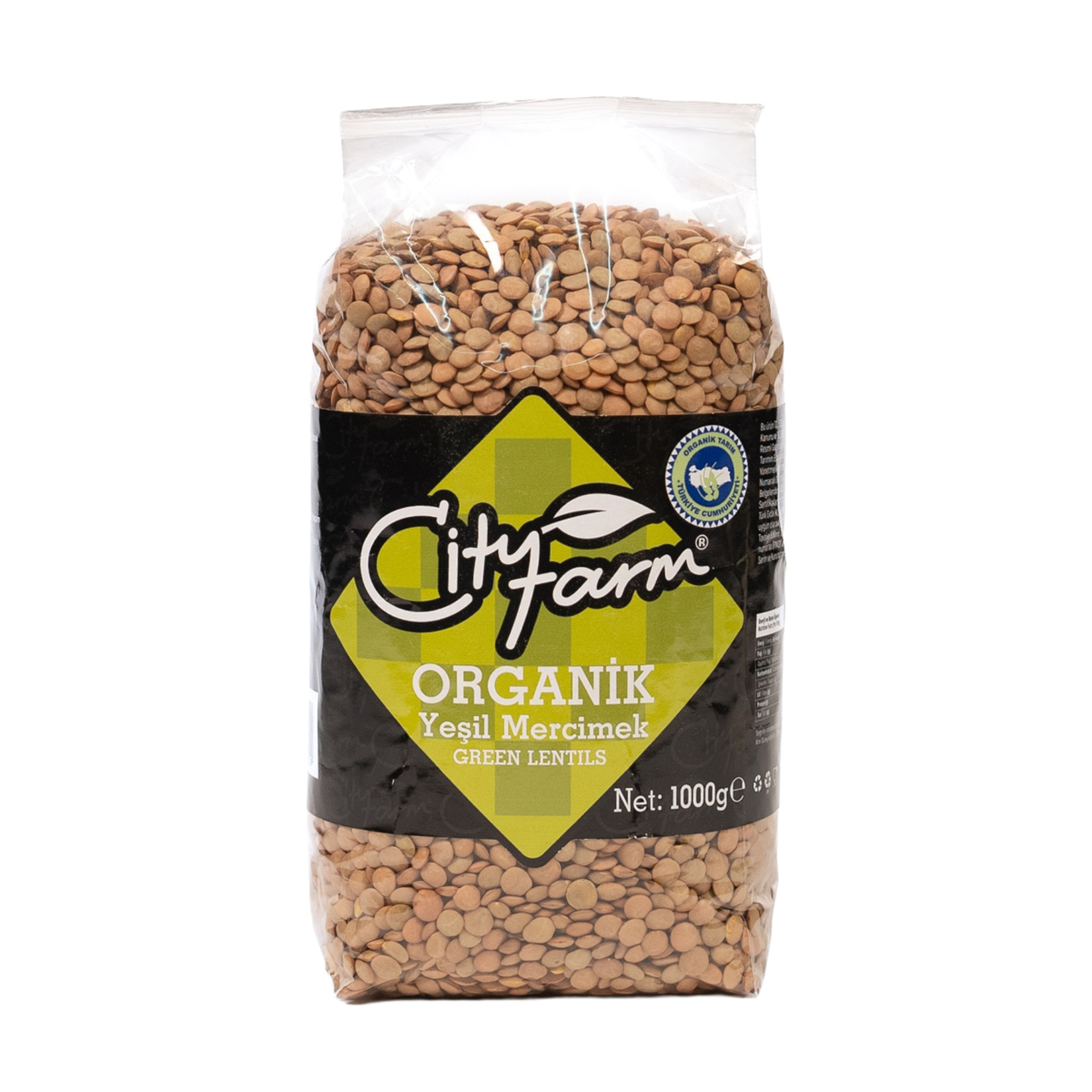 Cityfarm Organik Yeşil Mercimek 1 Kg