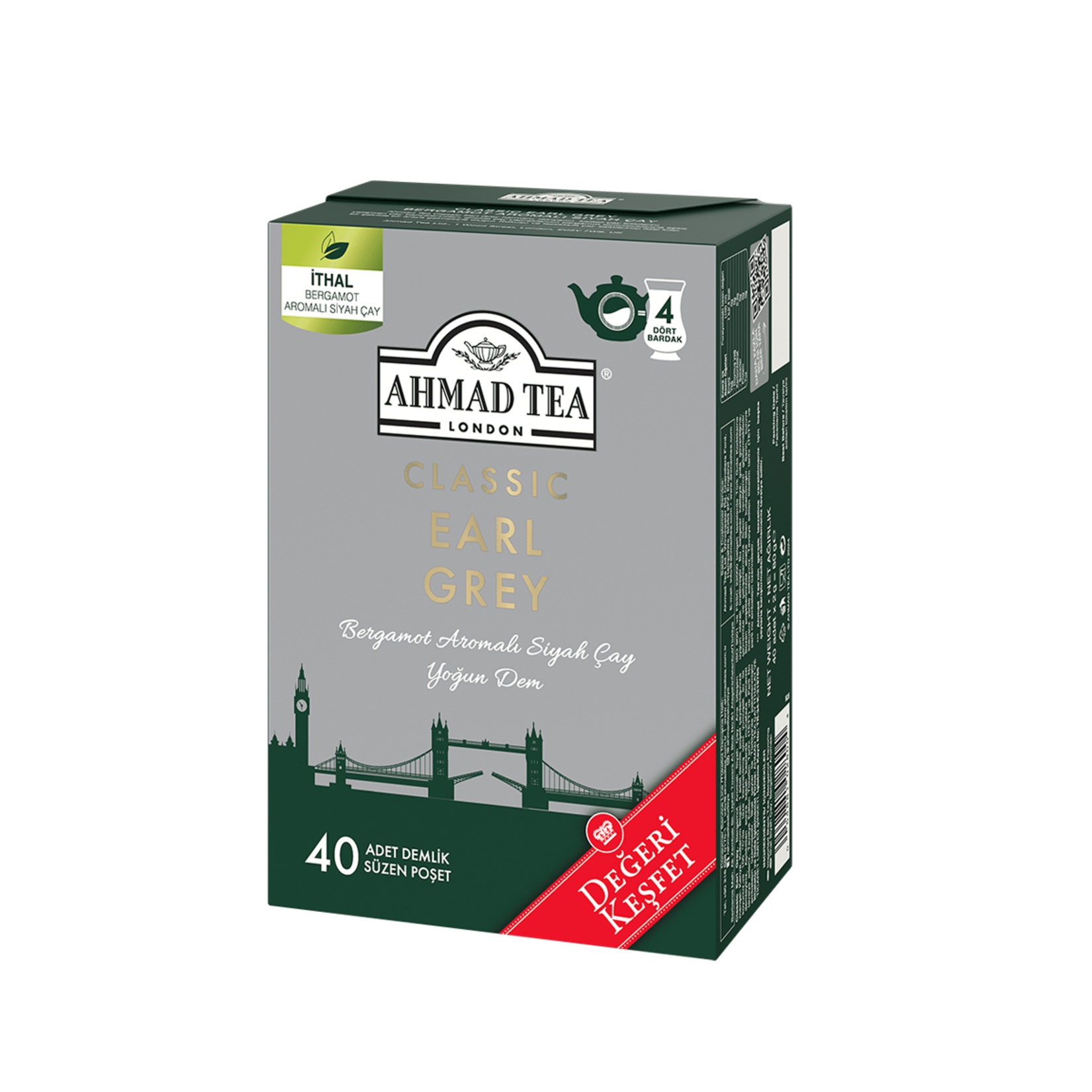 Ahmad Tea Classic Earl Grey Demlik Çay 40'lı 80 G