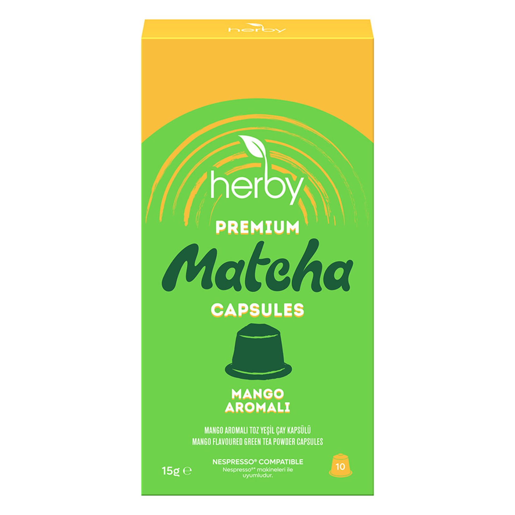 Herby Premium Matcha Mango Aromalı Kapsül 10'lu 15 G