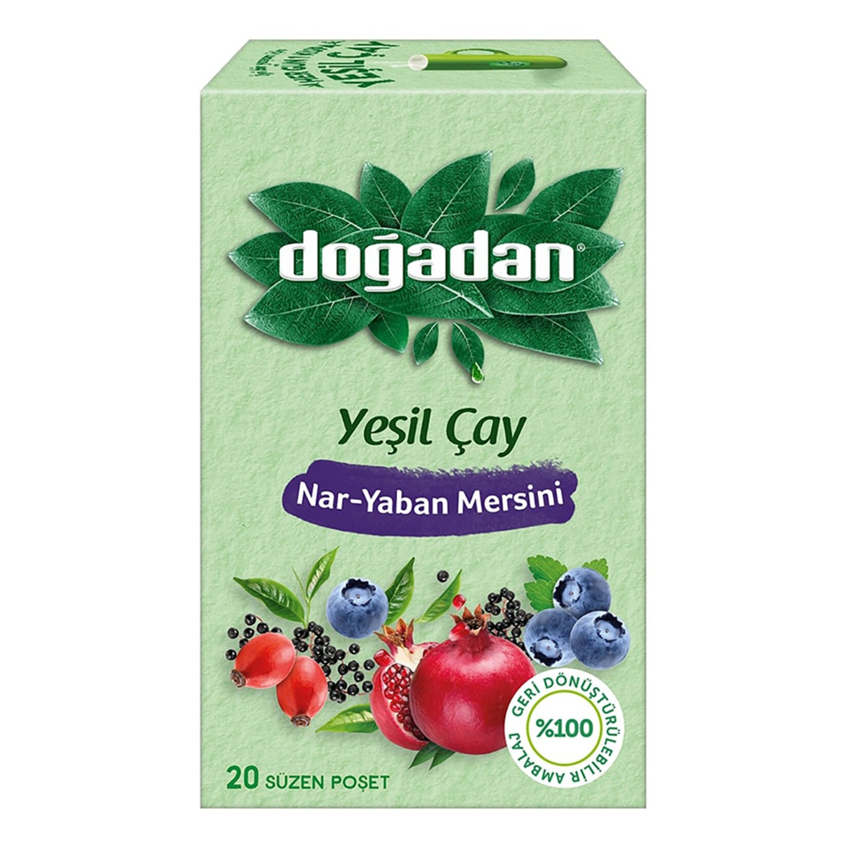 Doğadan Yeşil Çay Nar Yaban Mersini 20'li 36 G