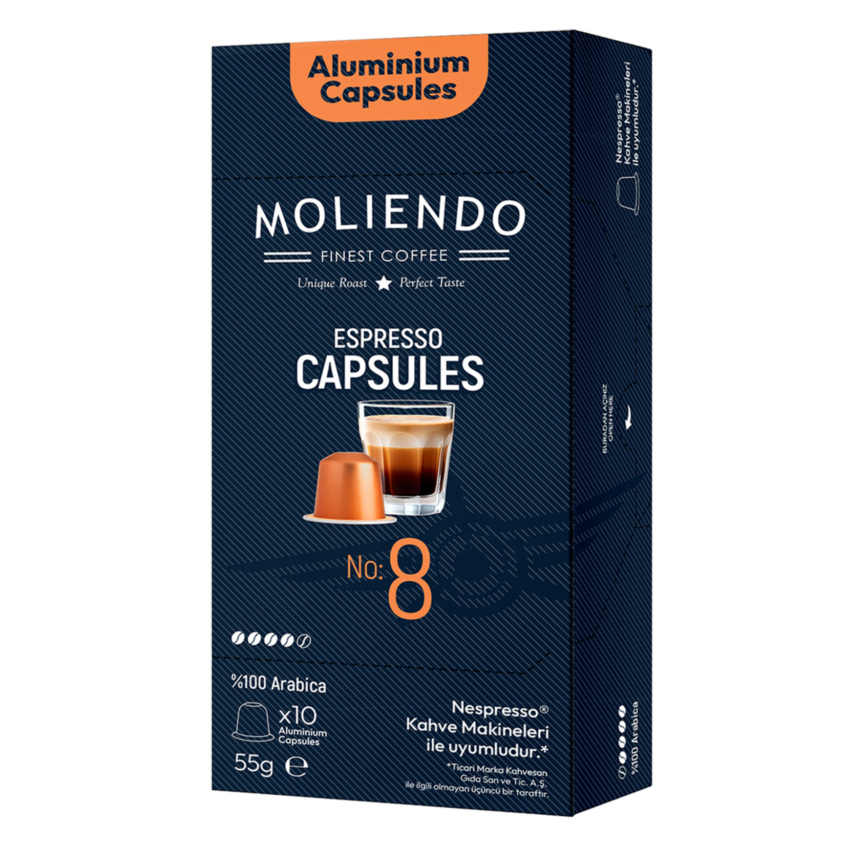 Moliendo No:8 Espresso Kapsül Kahve 10'lu 55 g