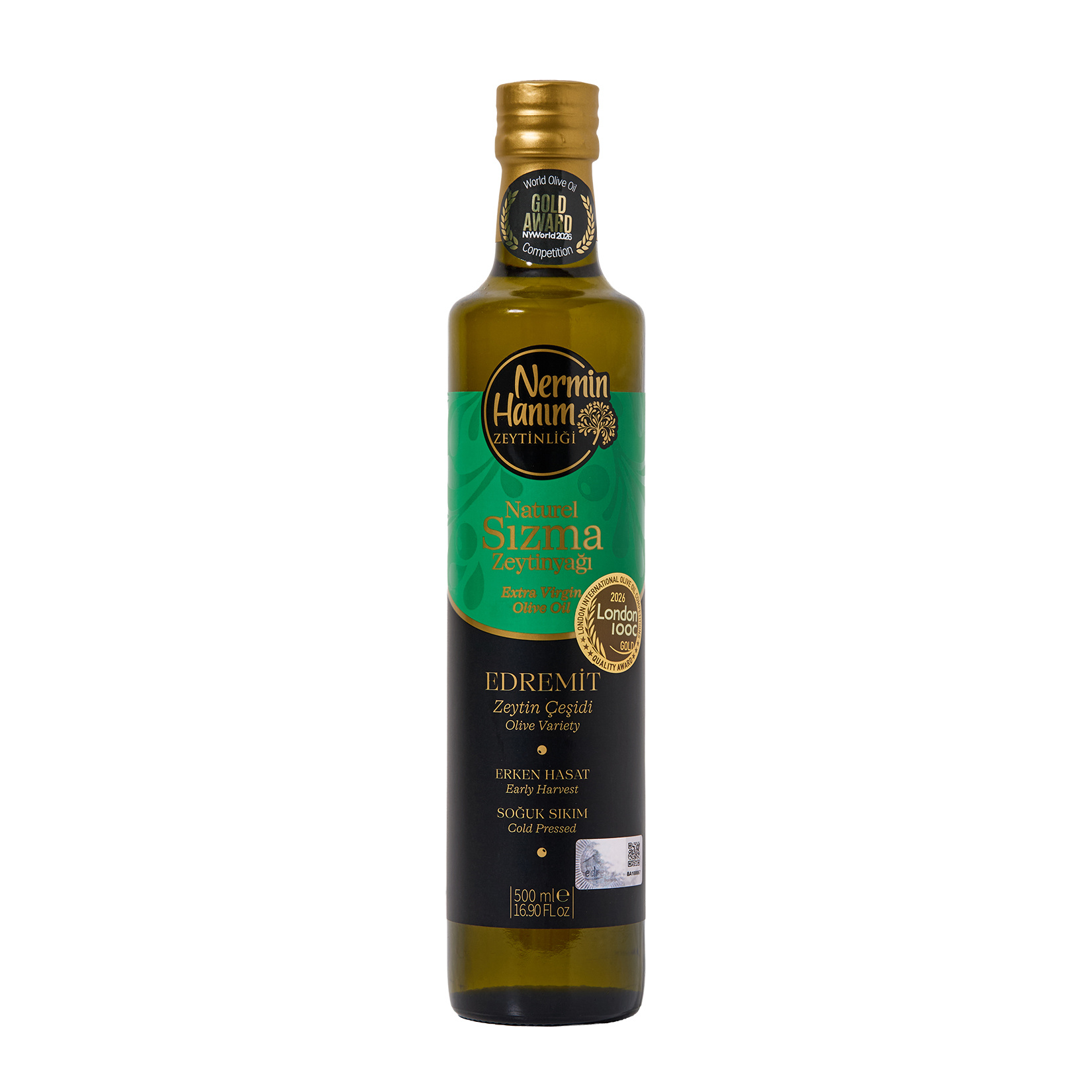 Nermin Hanım Zeytinliği Soğuk Sıkım Sızma Zeytinyağı 500 Ml