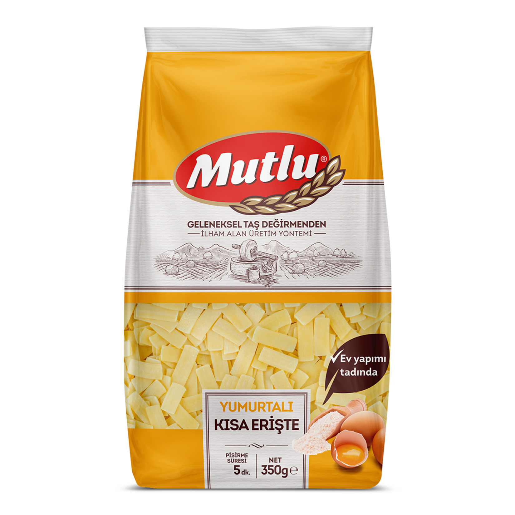 Mutlu Yumurtalı Kısa Erişte 350 G