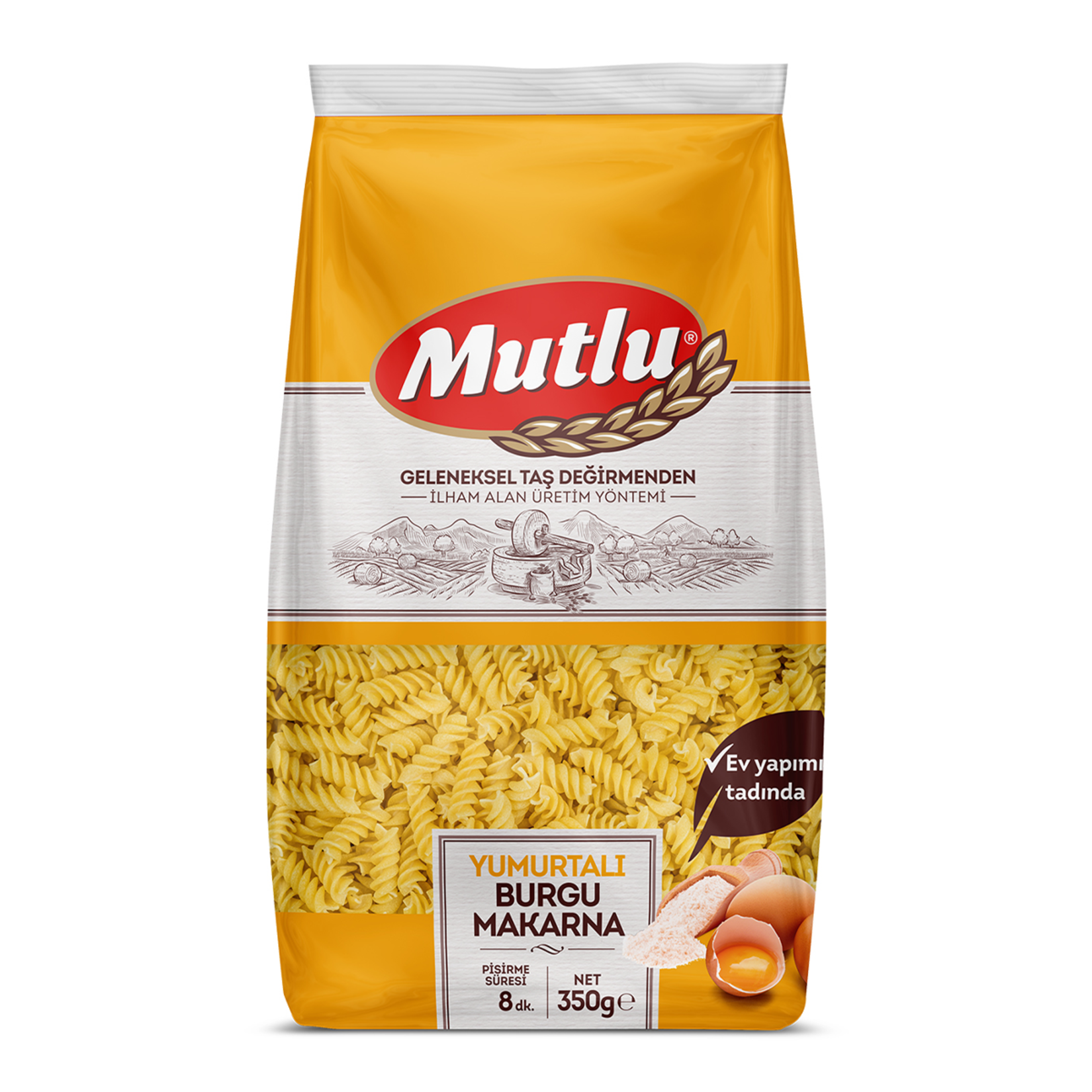 Mutlu Yumurtalı Burgu Makarna 350 G