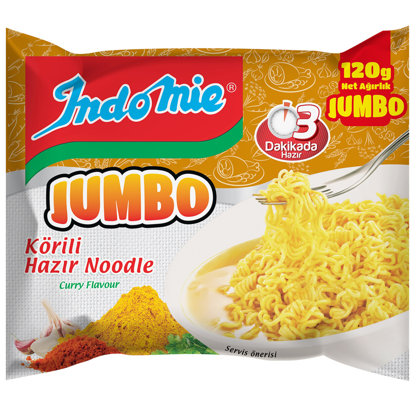 Indomıe Jumbo Körili Hazır Noodle 120G