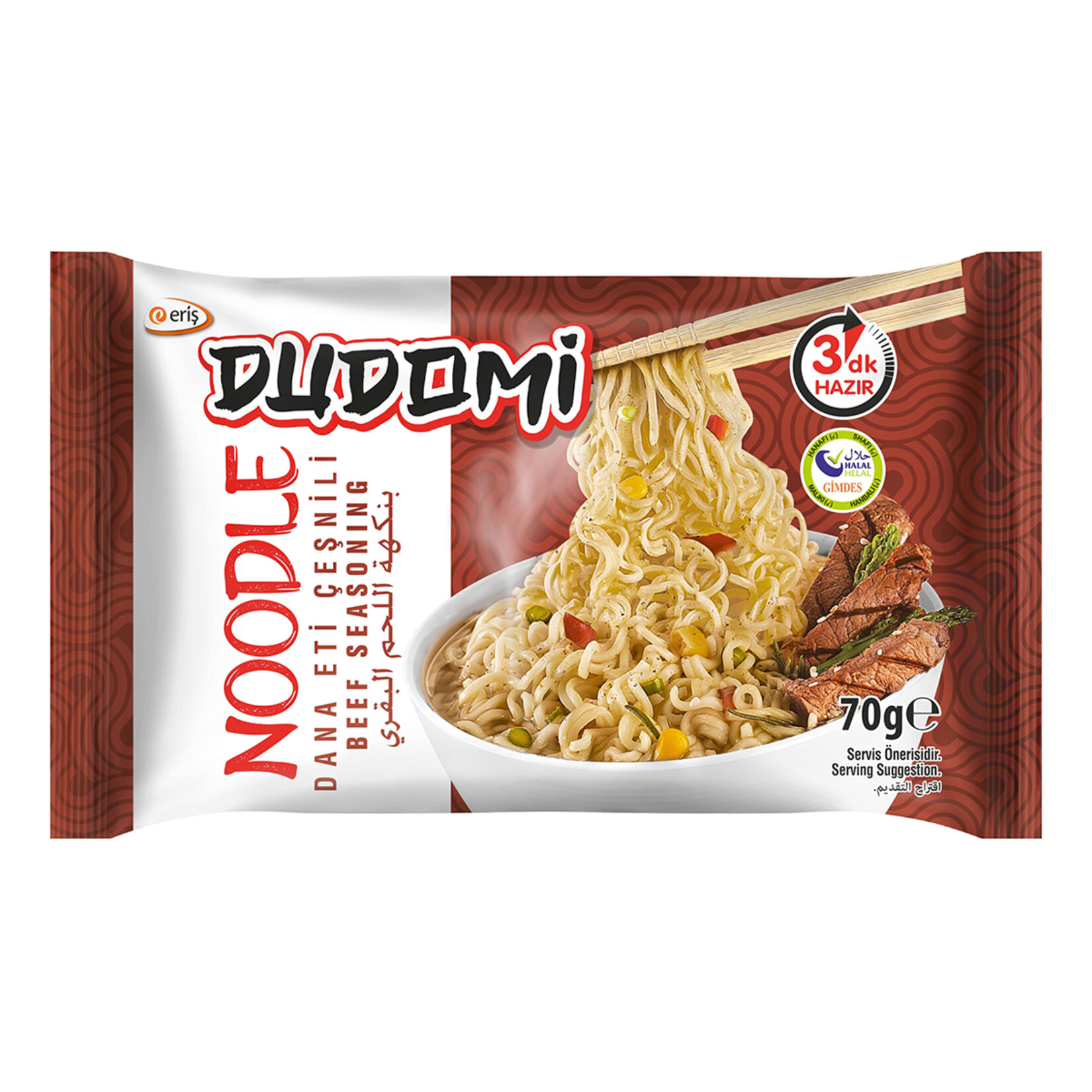 Eriş Dudomi Dana Etli Noodle 70G  Poşet