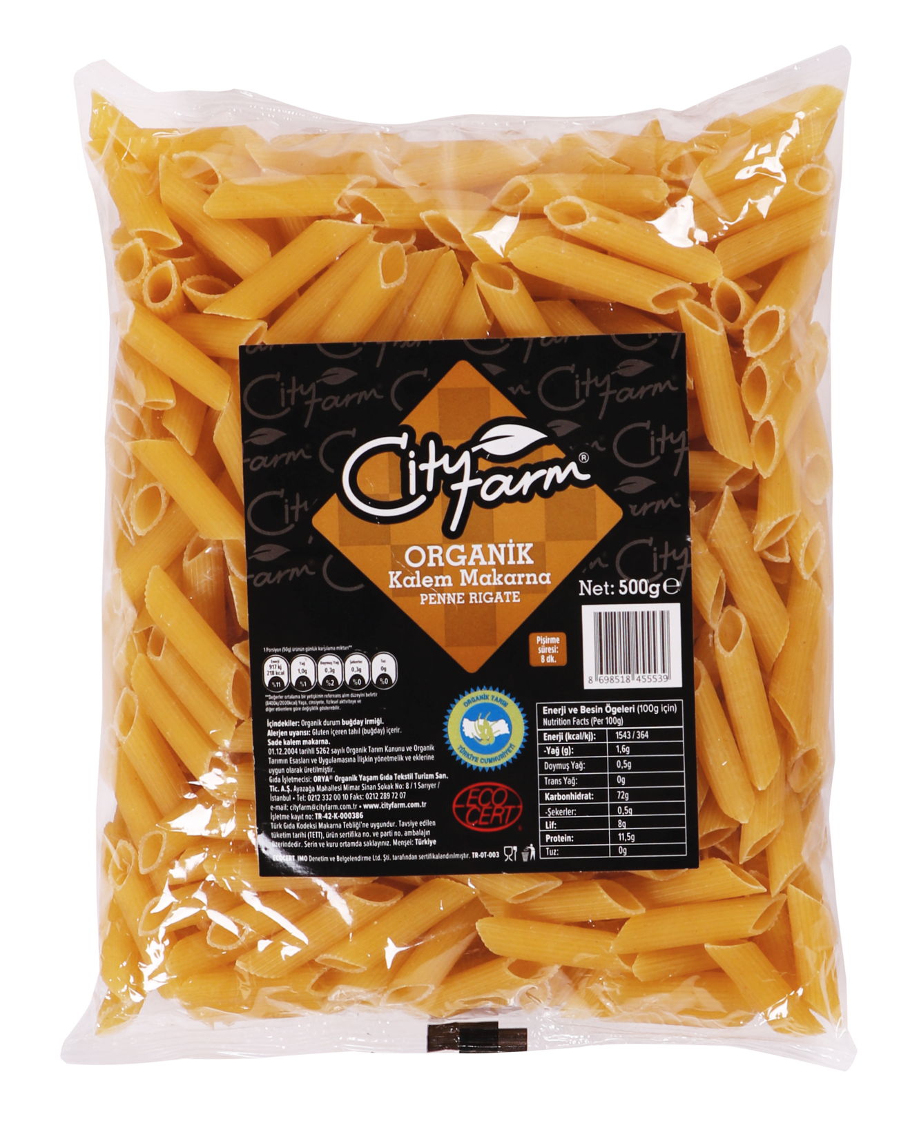 City Farm Organik Kalem Makarna 500 G