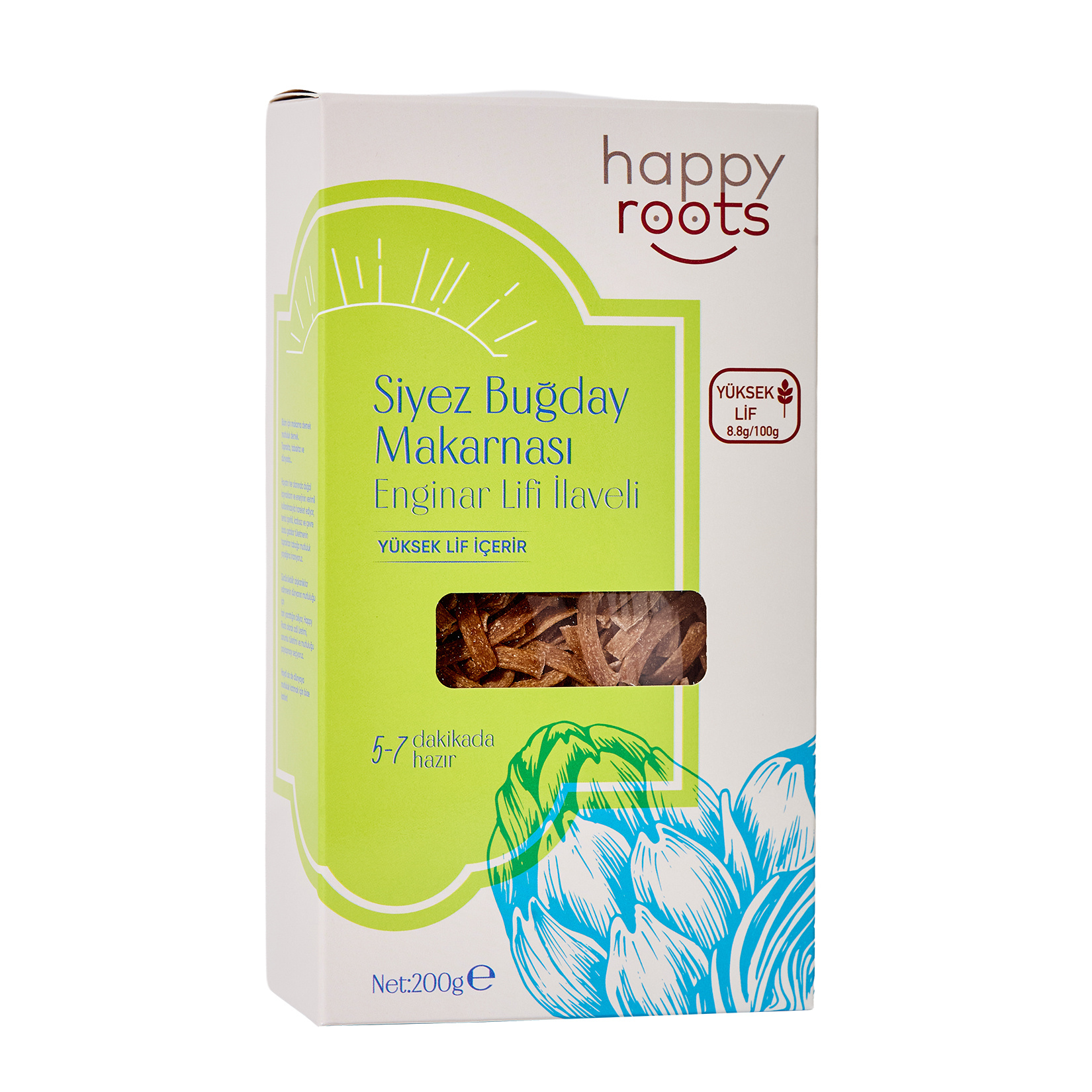 Happy Roots Enginar Lifli Siyez Makarna 200 G