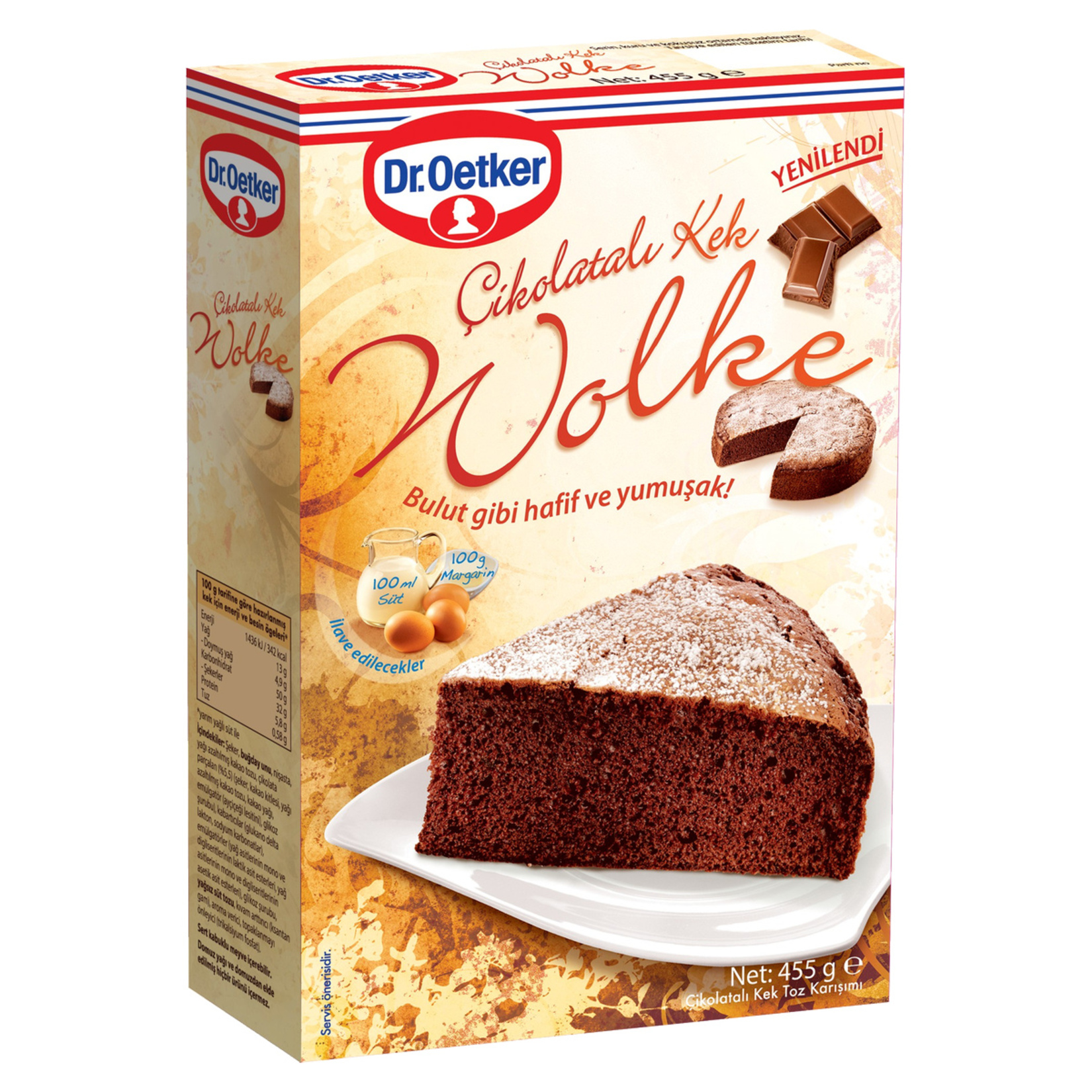 Dr.Oetker Wolke Çikolatalı Kek Karışımı 455 G