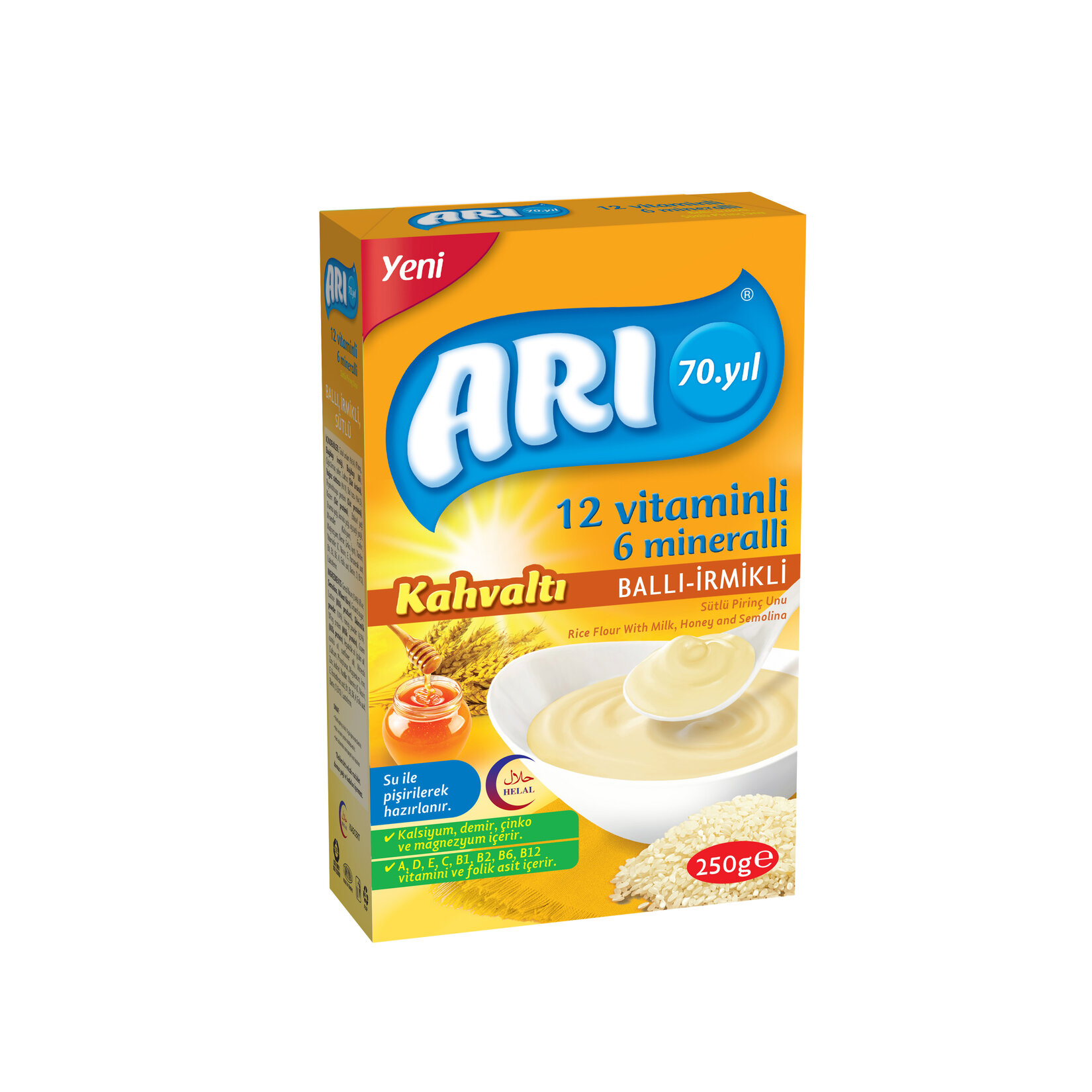 Arı 12 Vit. 6 Min. Sütlü Ballı İrmik. Kah.250g