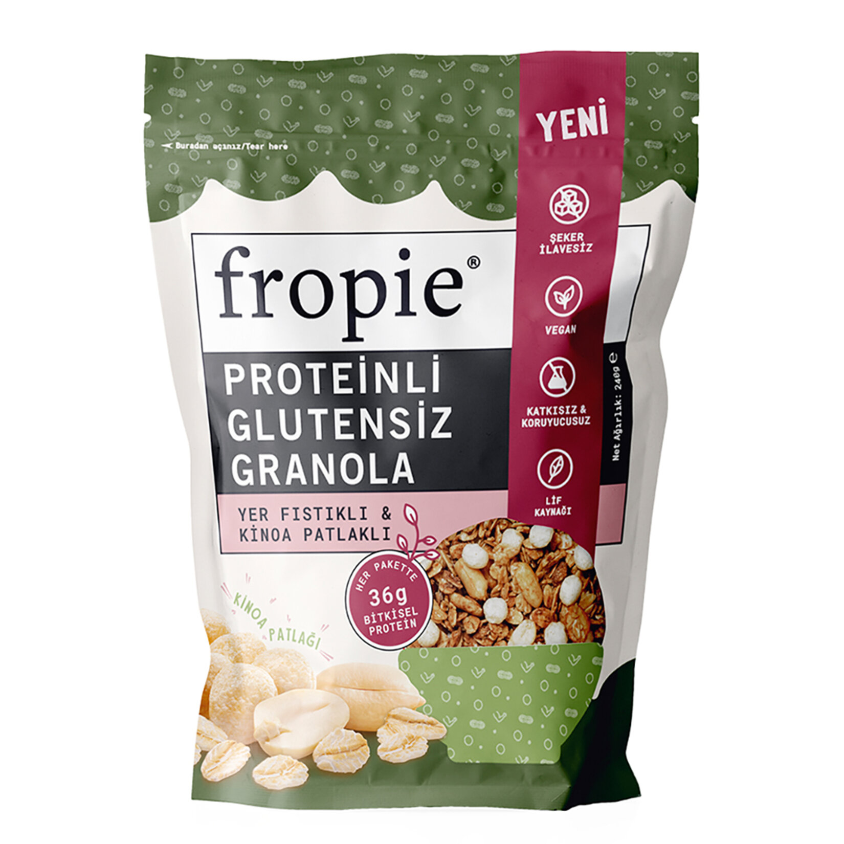 Fropie Protein Yer Fıs & Kinoa Granola 240G
